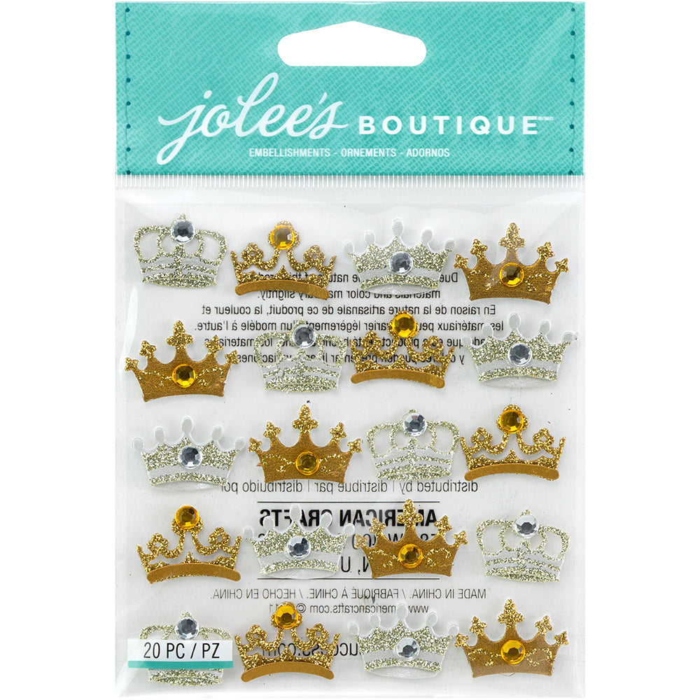 Jolee's Boutique Cabochon Dimensional Repeat Stickers - Crowns, 20pcs