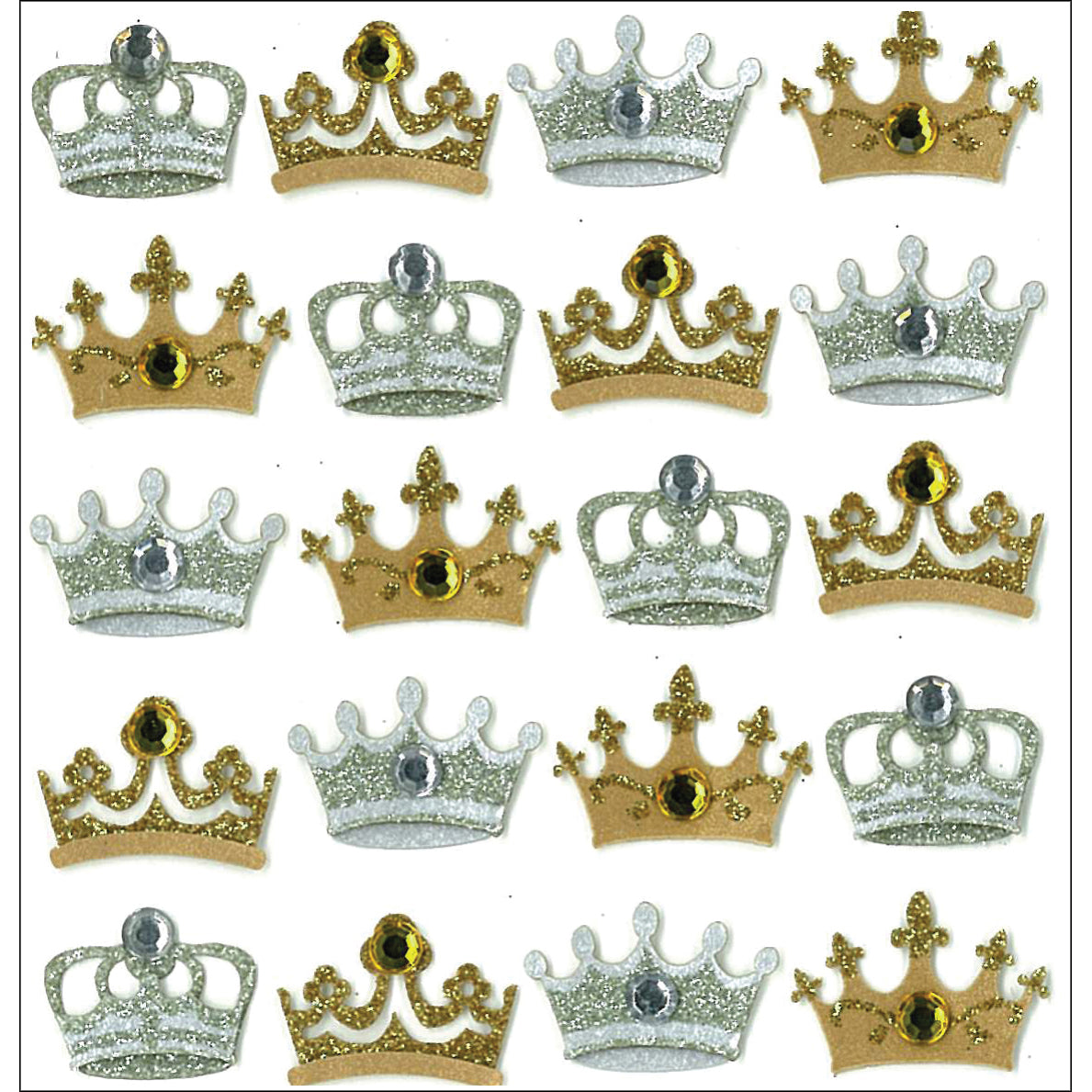 Jolee's Boutique Cabochon Dimensional Repeat Stickers - Crowns, 20pcs