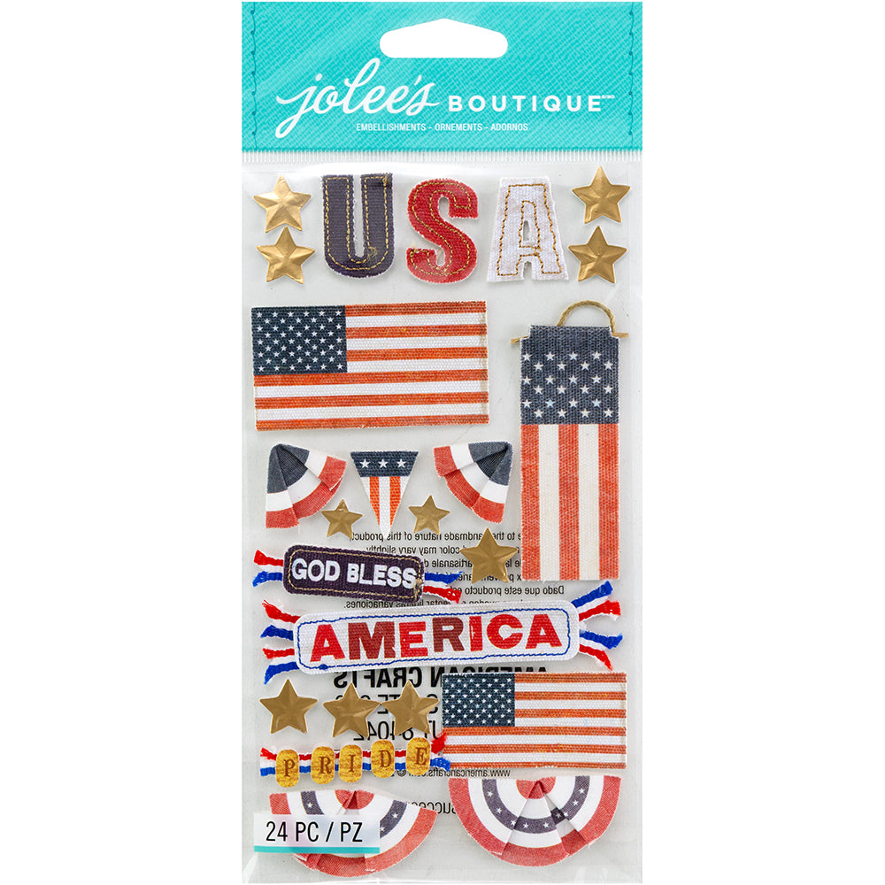 Jolee's Boutique Le Grande Dimensional Stickers - God Bless America, 18pcs