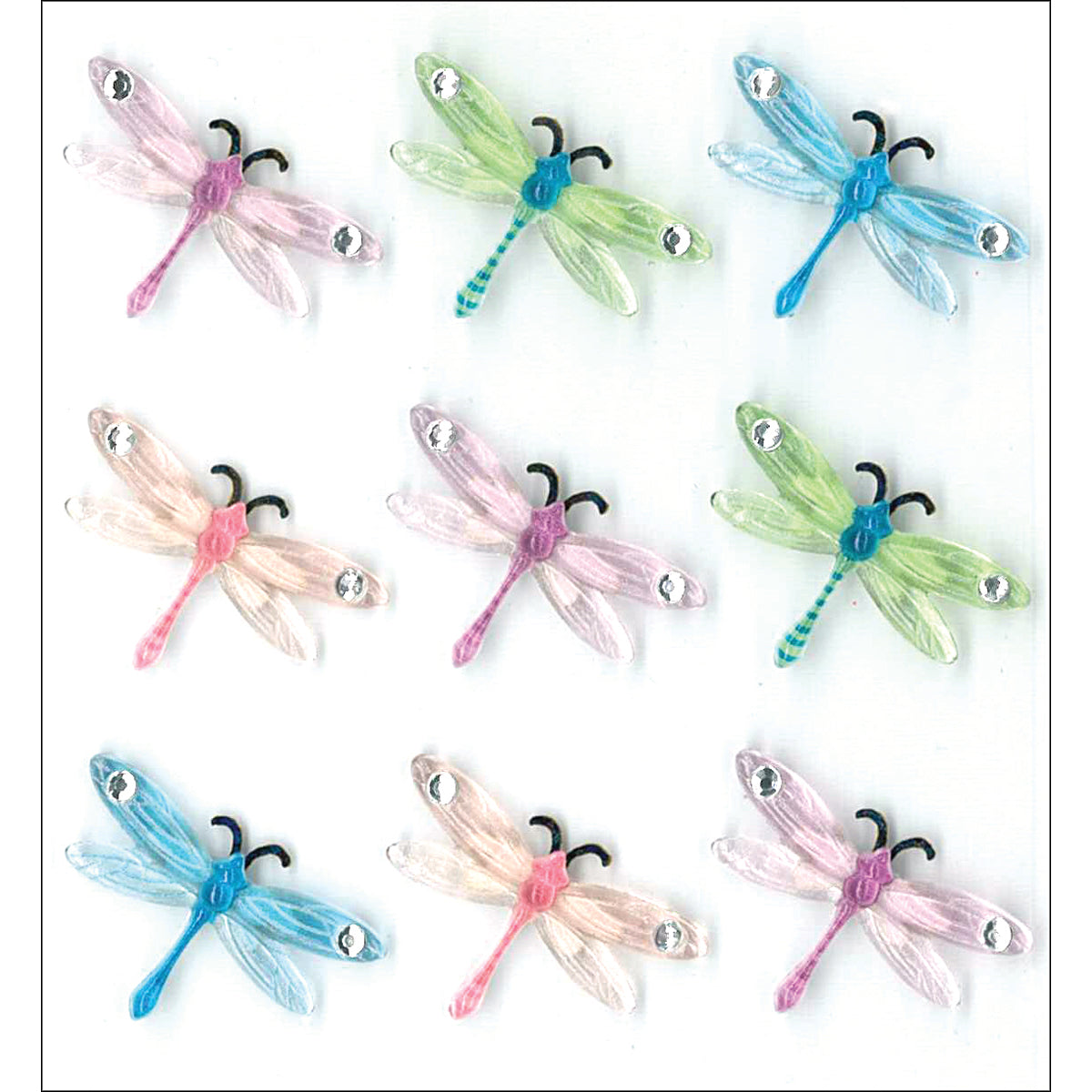 Jolee's Boutique Cabochon Dimensional Repeat Stickers - Dragonflies, 9pcs