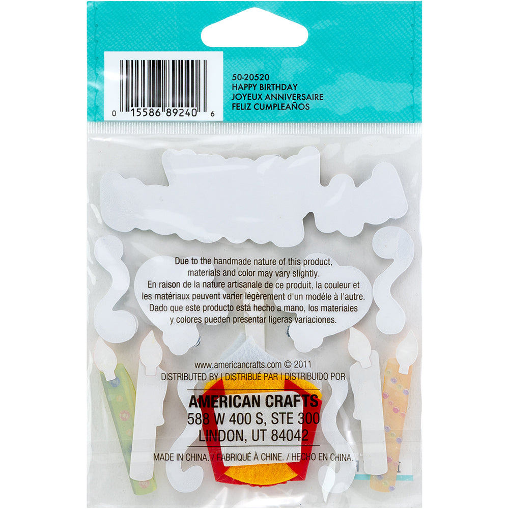 Jolee's Boutique Dimensional Stickers - Happy Birthday, 10pcs