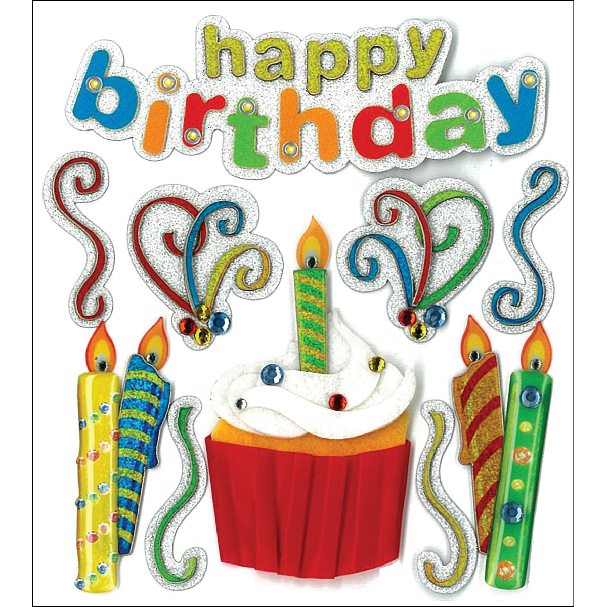 Jolee's Boutique Dimensional Stickers - Happy Birthday, 10pcs
