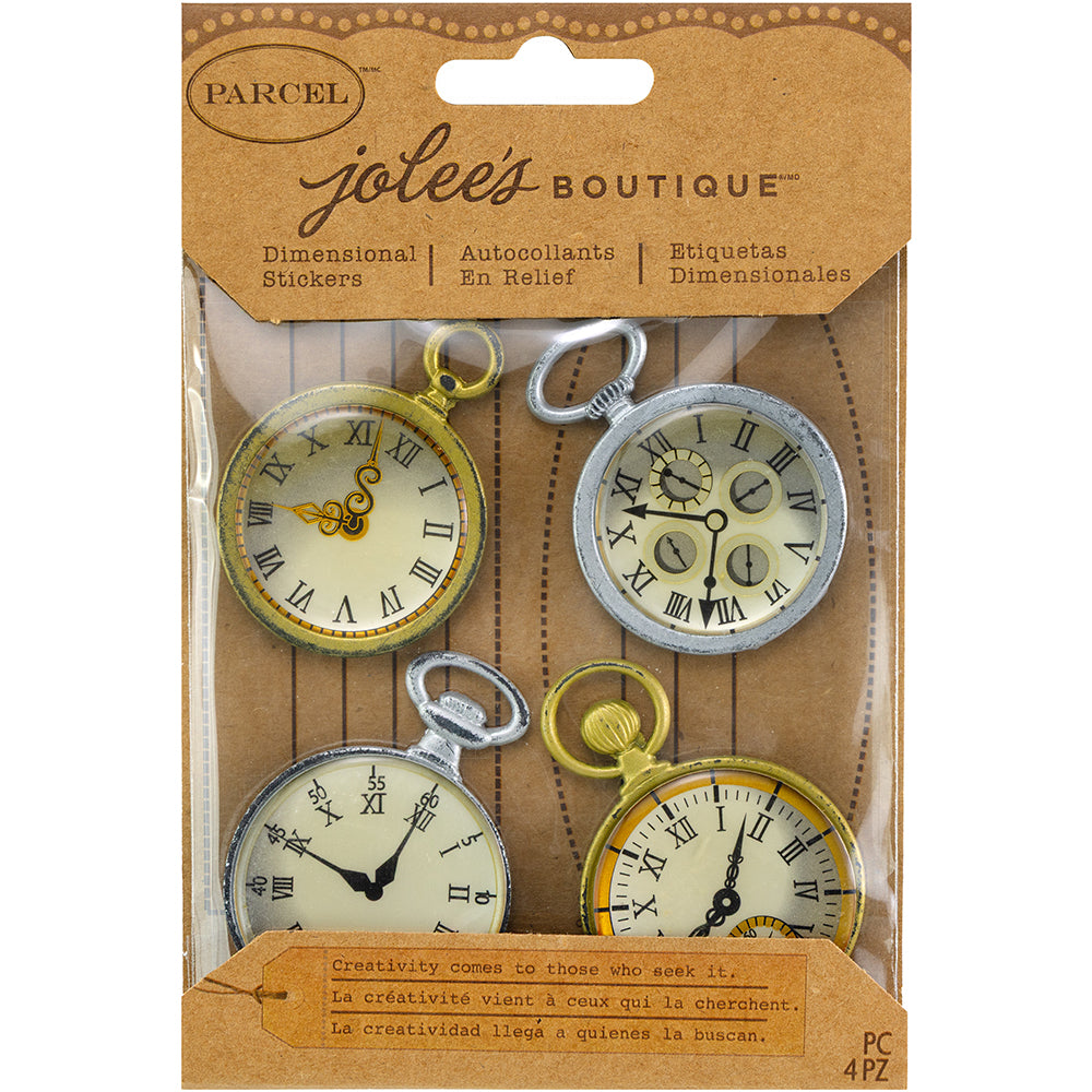 Jolee's Boutique Dimensional Stickers - Vintage Pocket Watches, 4pcs