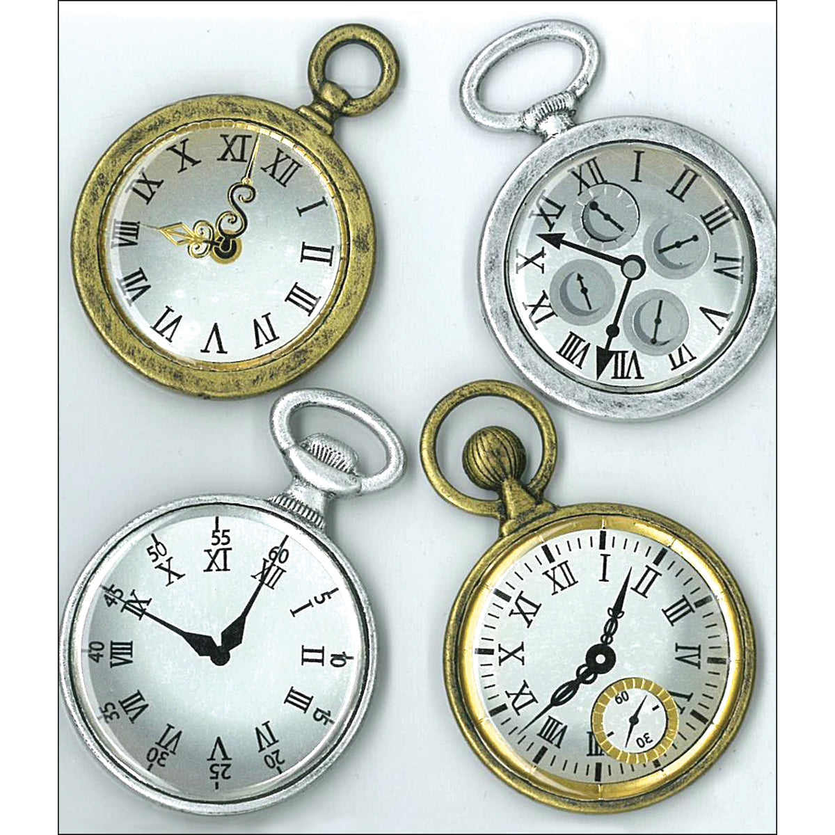 Jolee's Boutique Dimensional Stickers - Vintage Pocket Watches, 4pcs