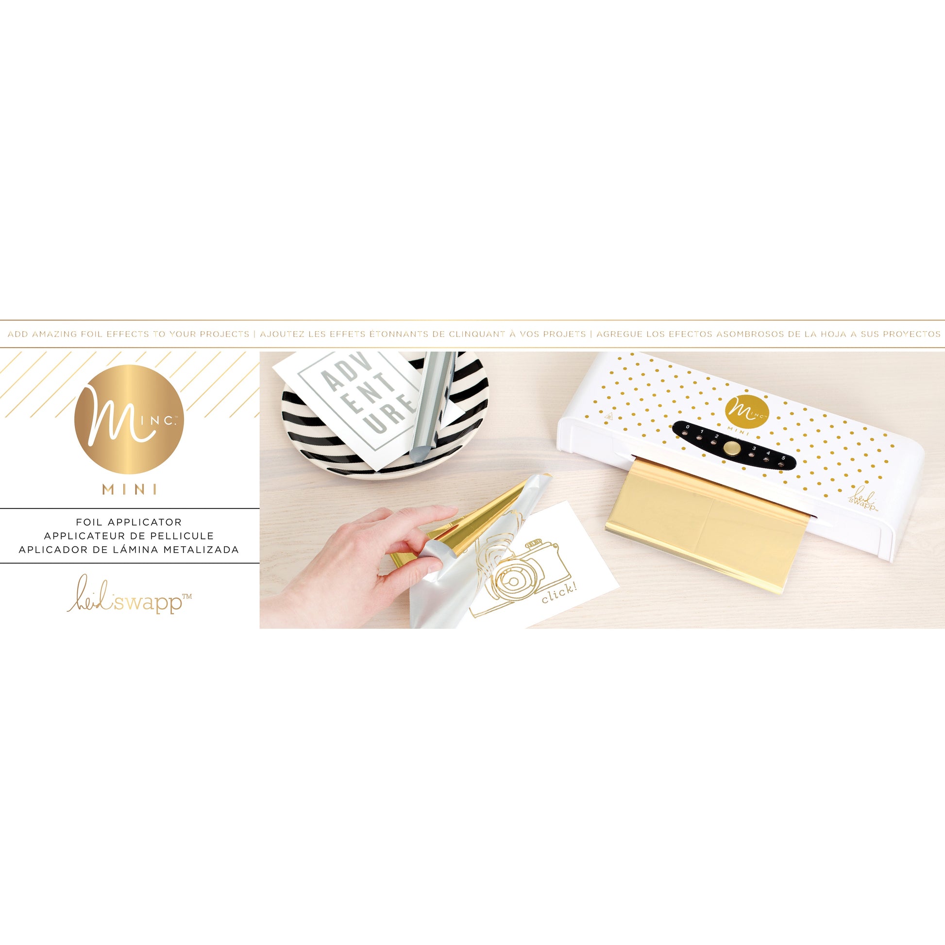 Heidi Swapp Minc 6 Inch Foil Applicator Machine Starter Kit - White and Gold