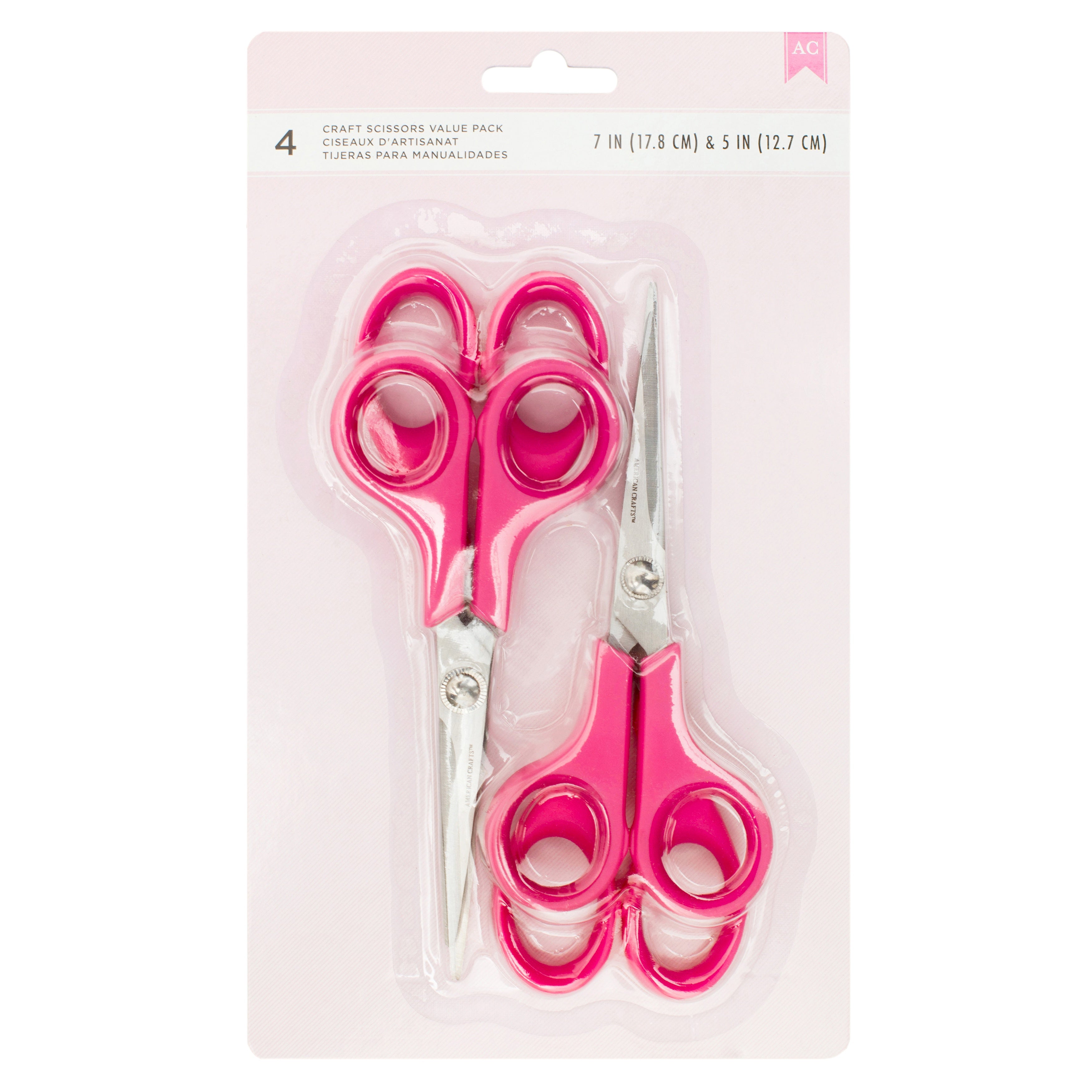 American Crafts Cutup Scissors Value Pack 4/Pkg-(2) 5" & (2) 7"