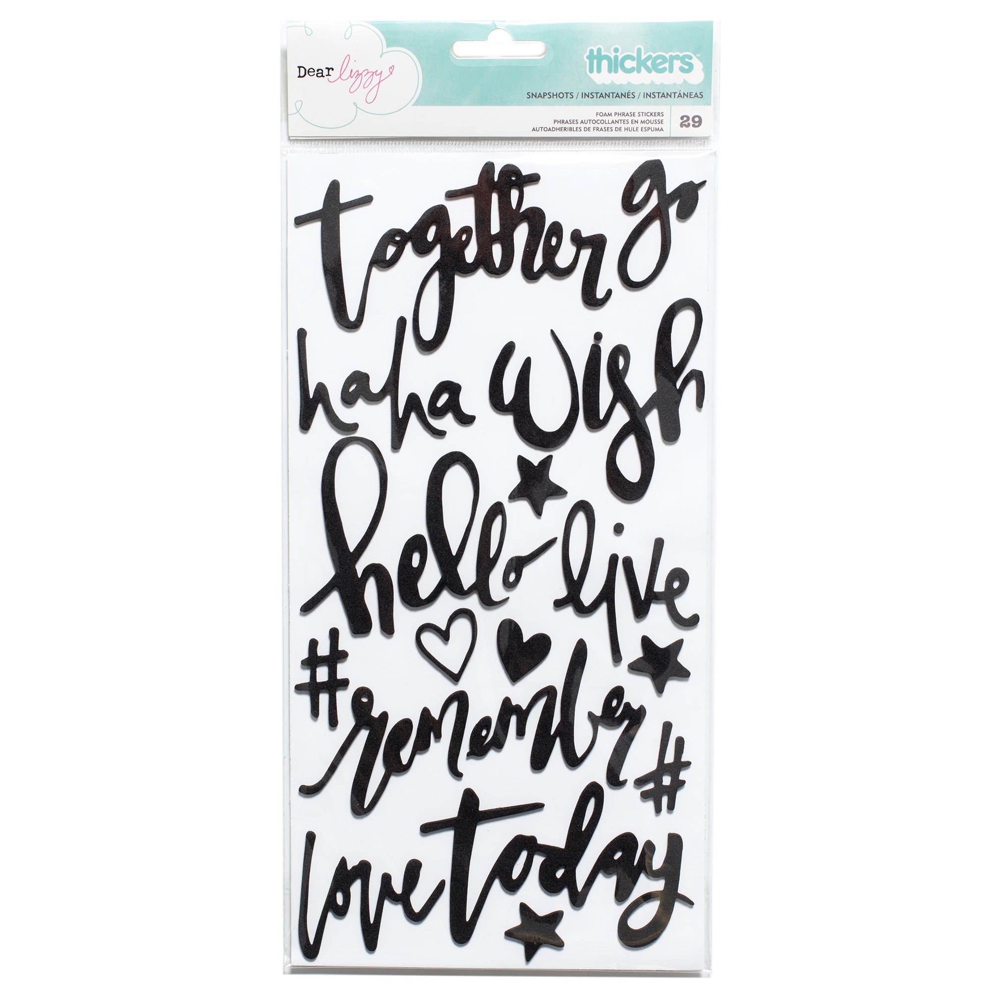 Dear Lizzy Documentary Snapshots Thickers Phrase Stickers, 29 pcs