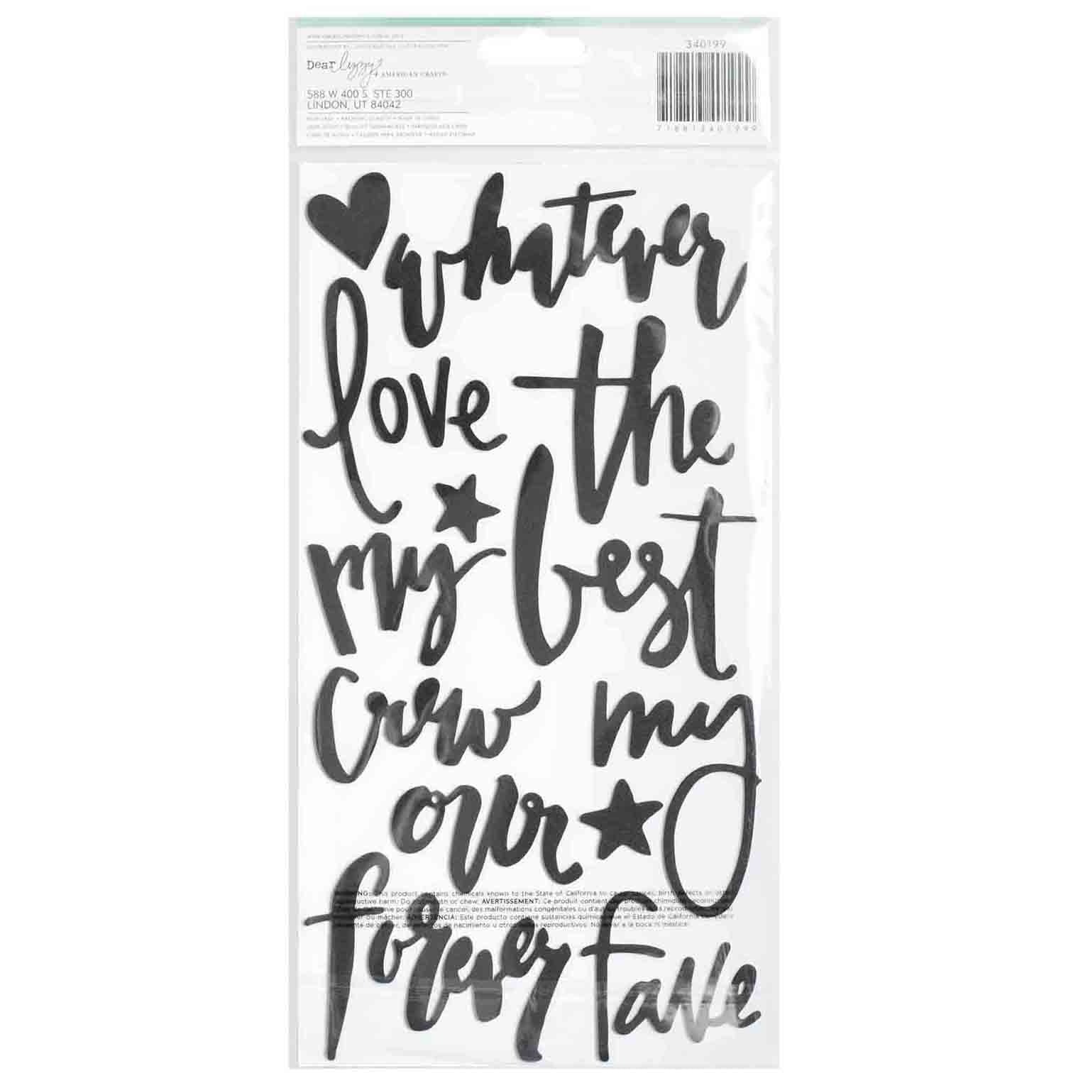 Dear Lizzy Documentary Snapshots Thickers Phrase Stickers, 29 pcs