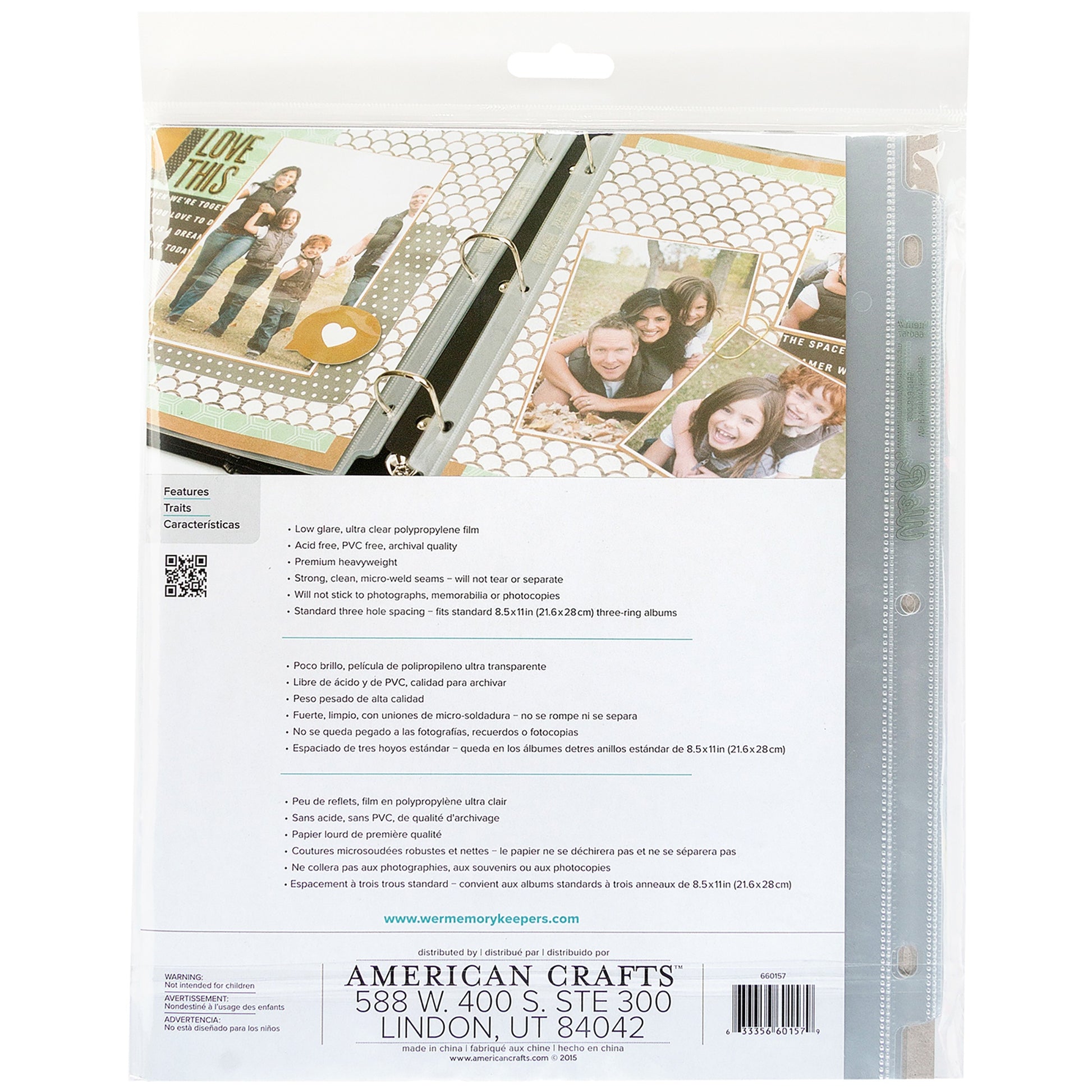 We R 8.5x11" Ring Photo Album Page Protector and Photo Sleeves