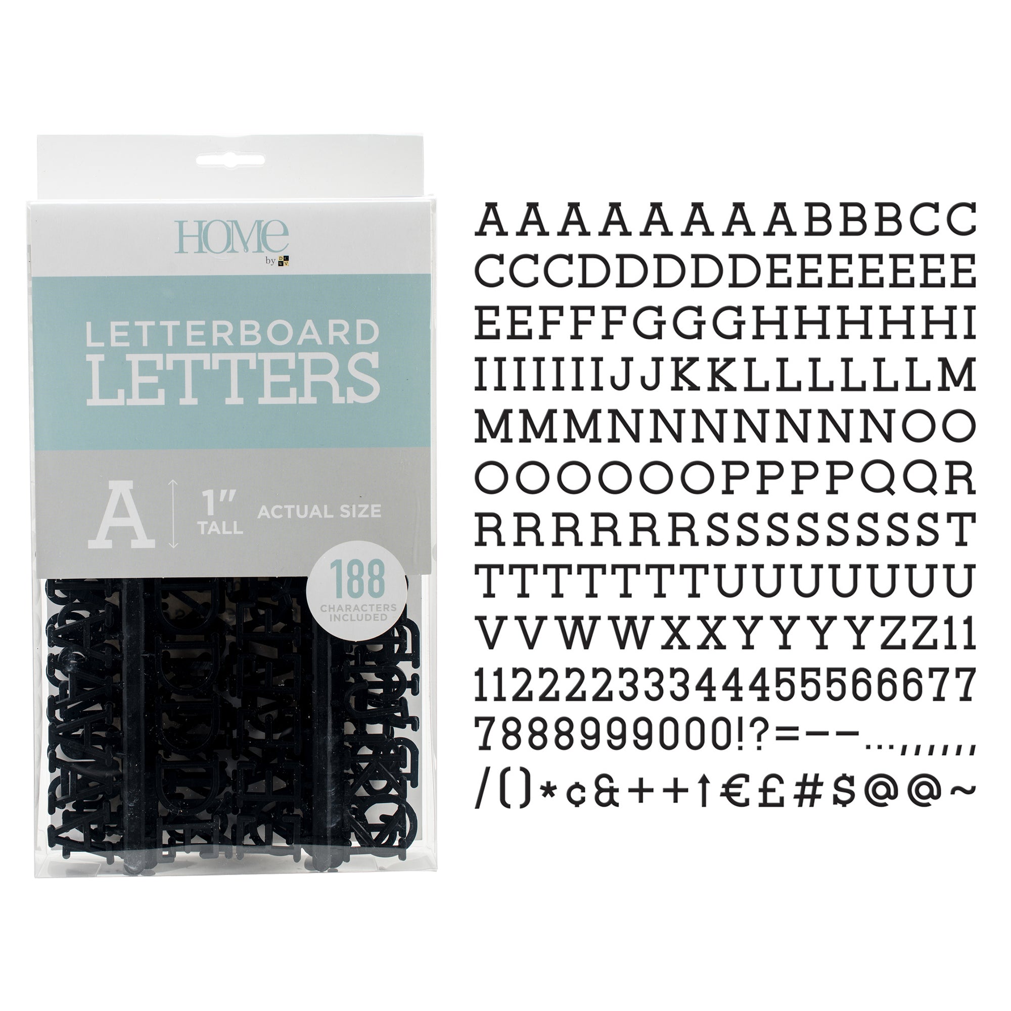 DCWV Letterboard 1" Letters & Characters - Assorted Styles