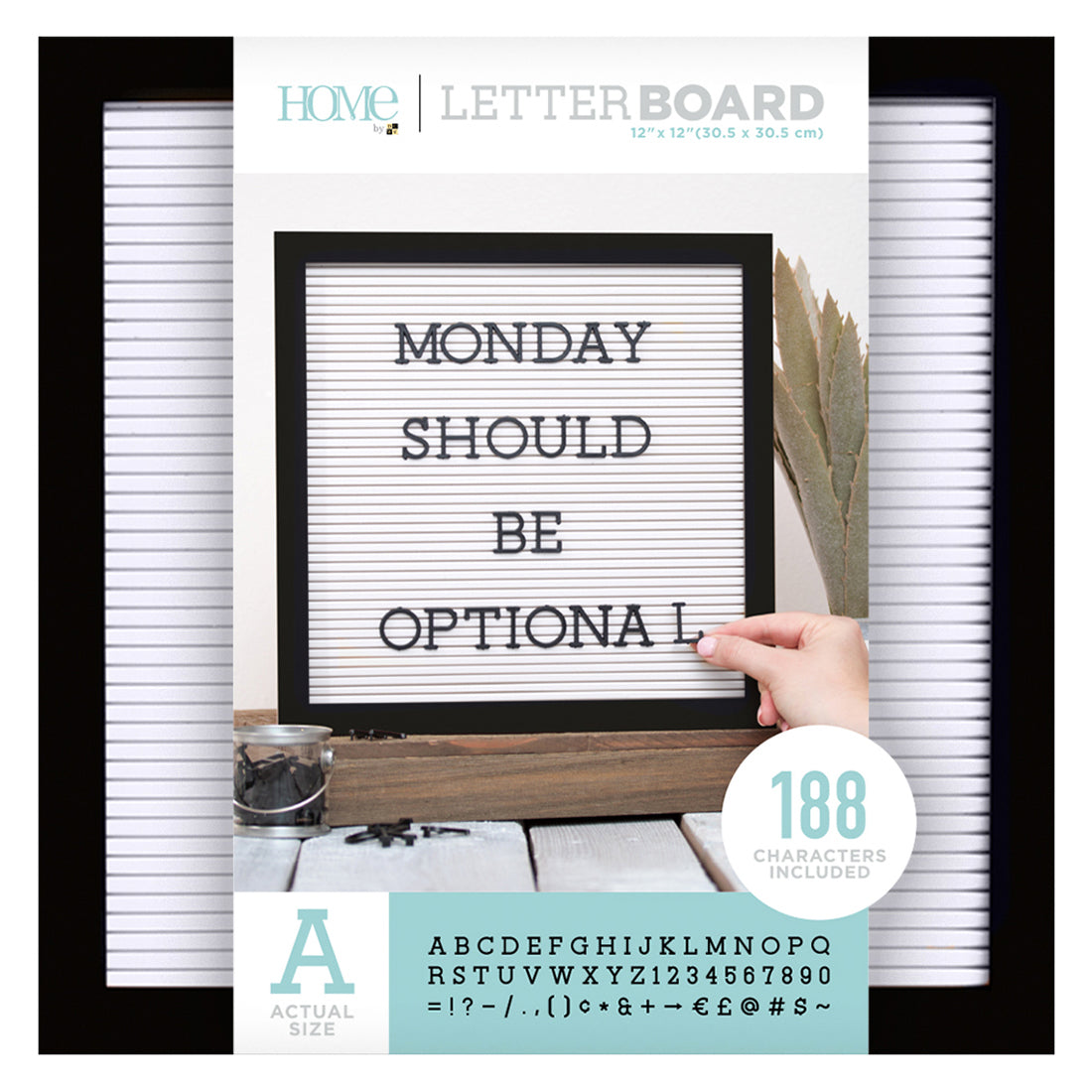 DCWV Black Framed White Letterboard