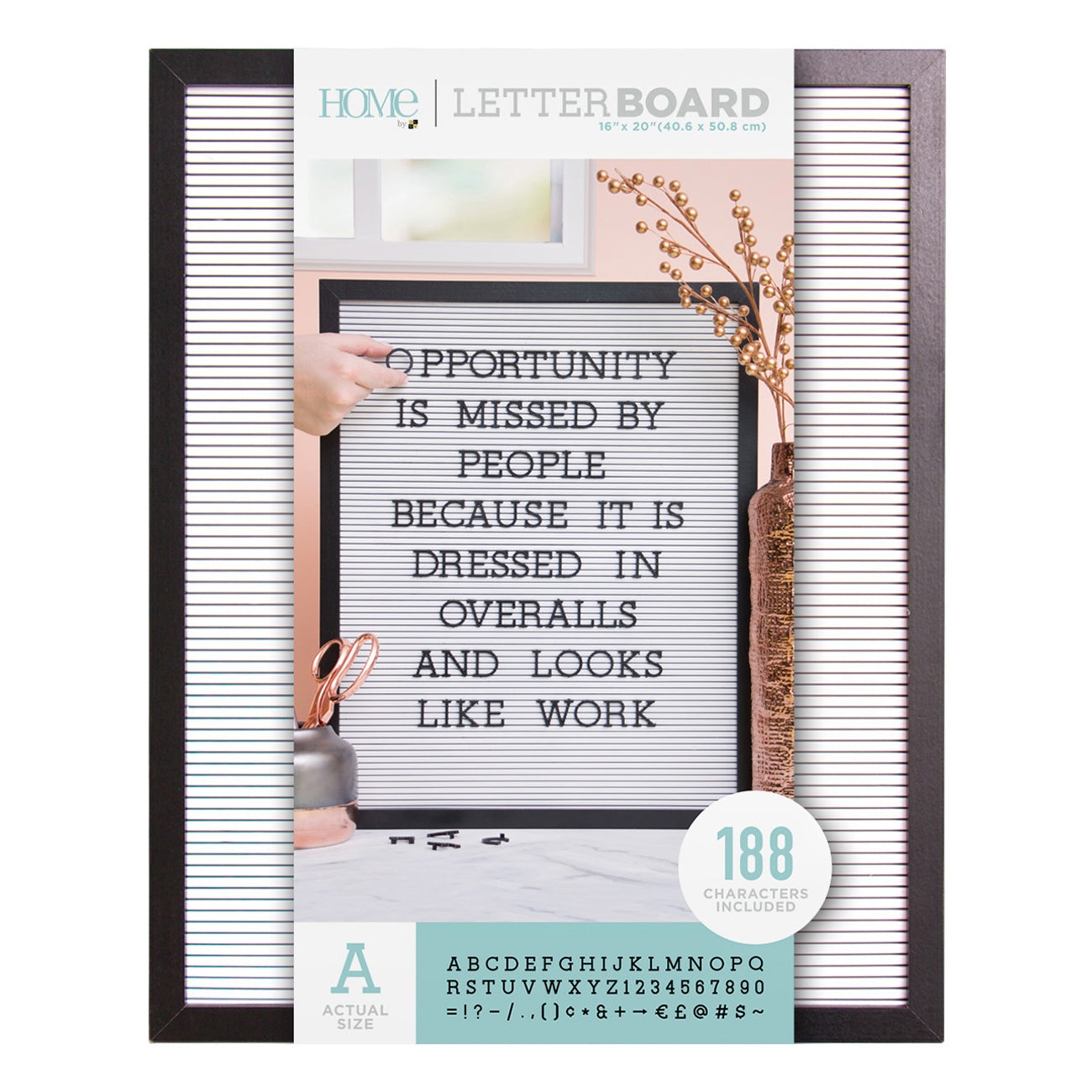 DCWV Black Framed White Letterboard