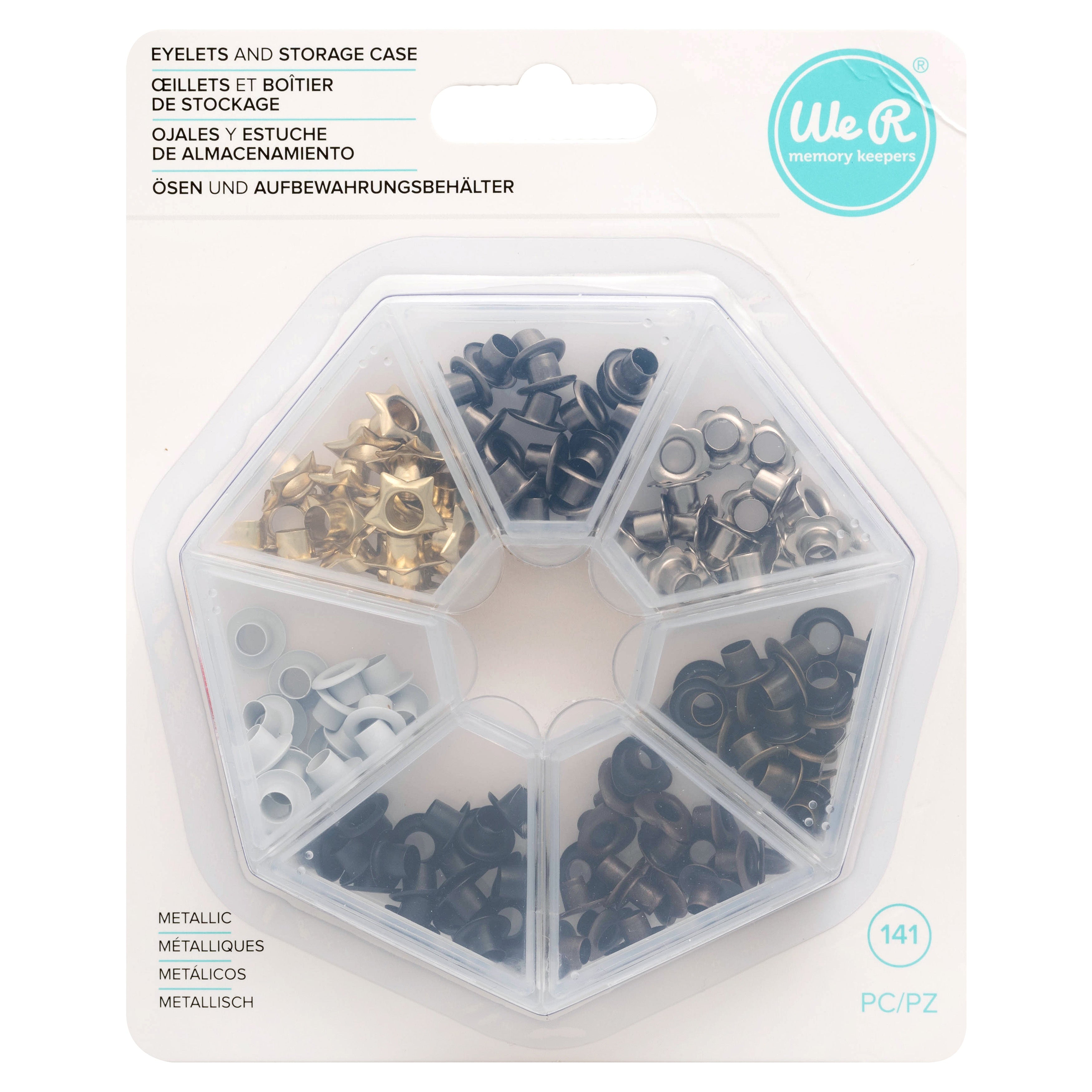 We R Eyelets - 140 pack with Storage Case, Assorted Styles