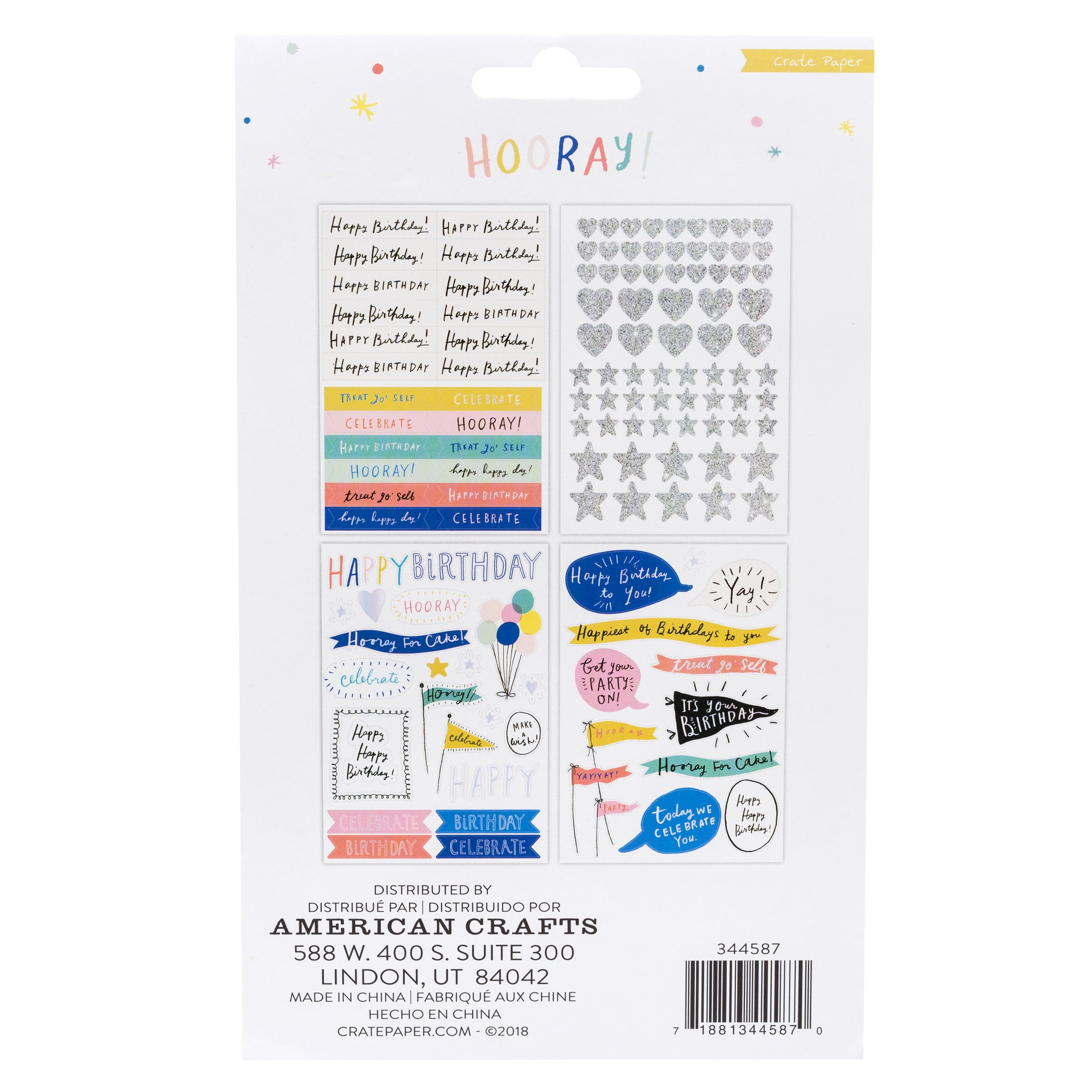 Hooray Phrase Stickers, 153 Pieces