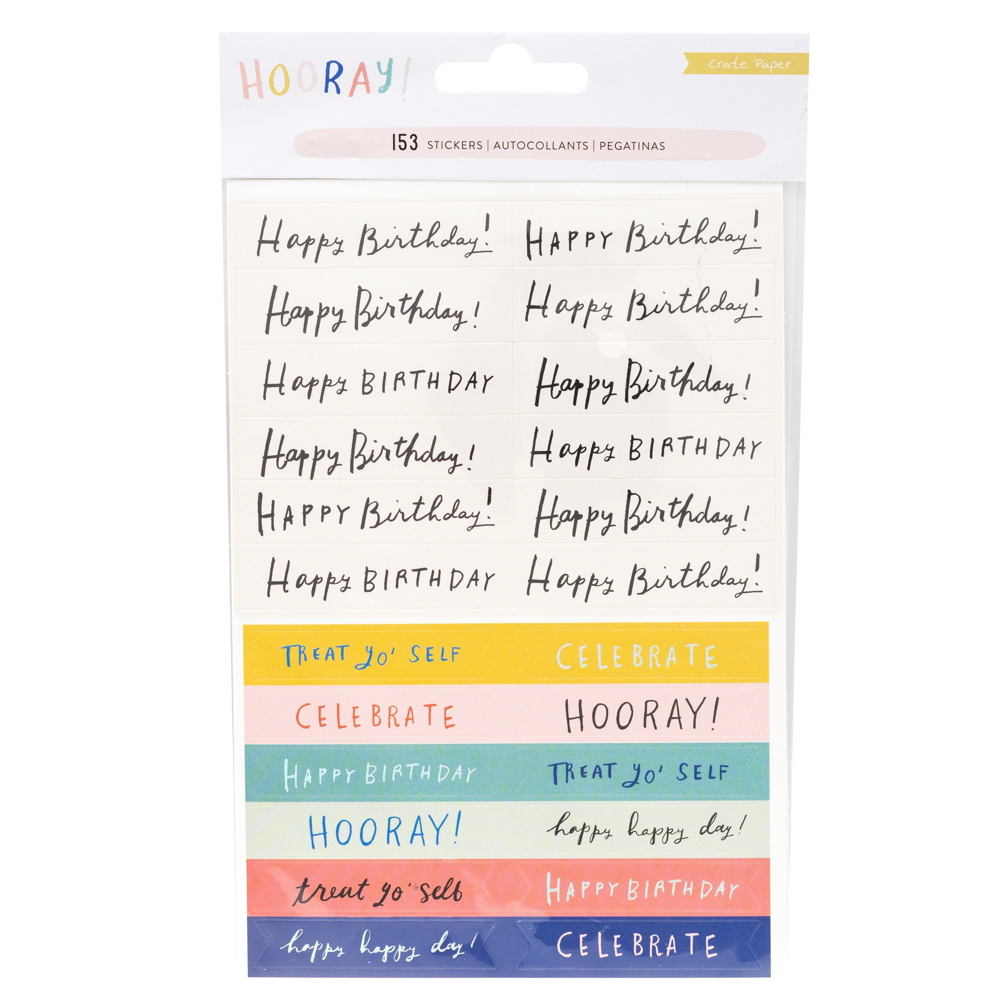 Hooray Phrase Stickers, 153 Pieces