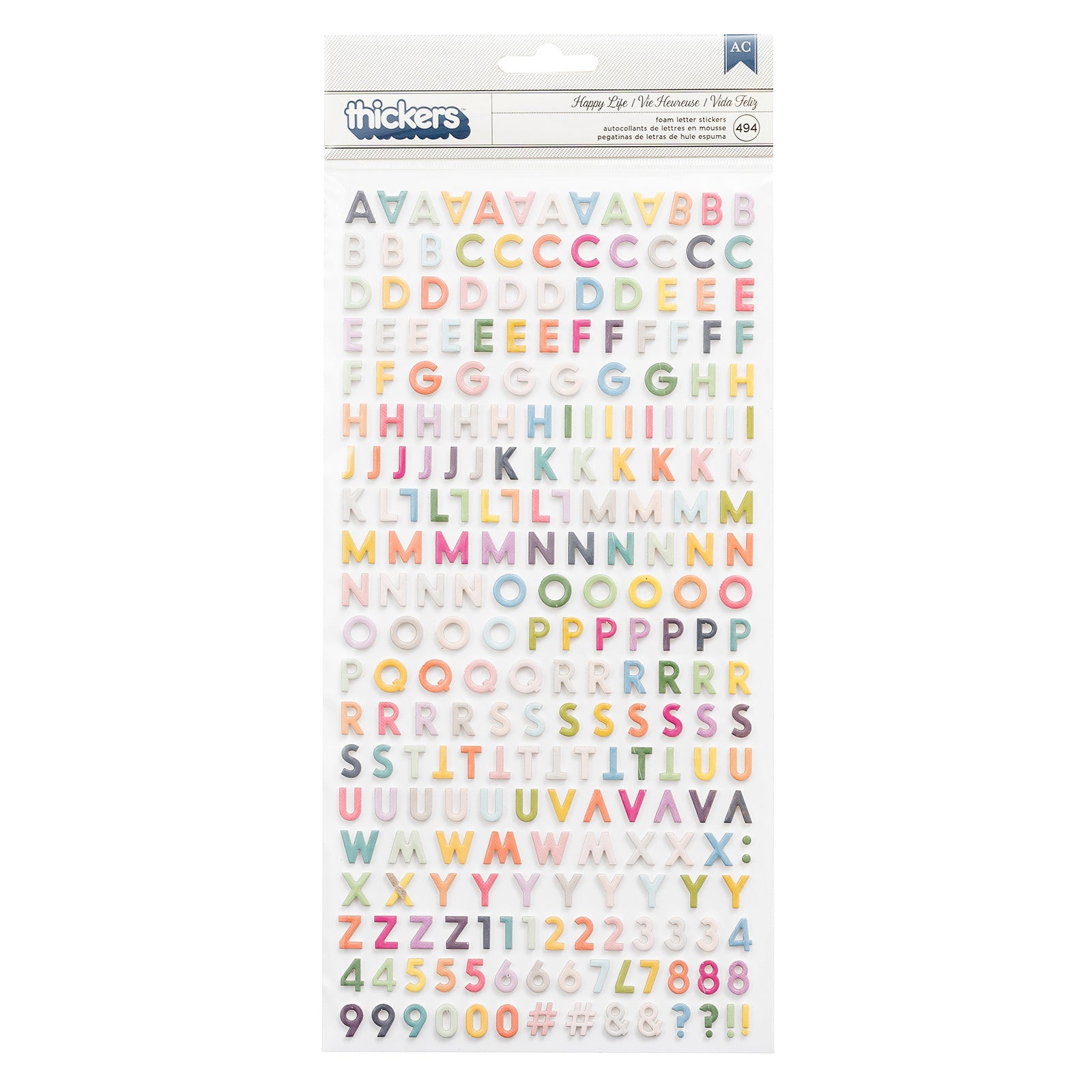 Paige Evans Whimsical Happy Life Thickers Mini Alphabet Stickers