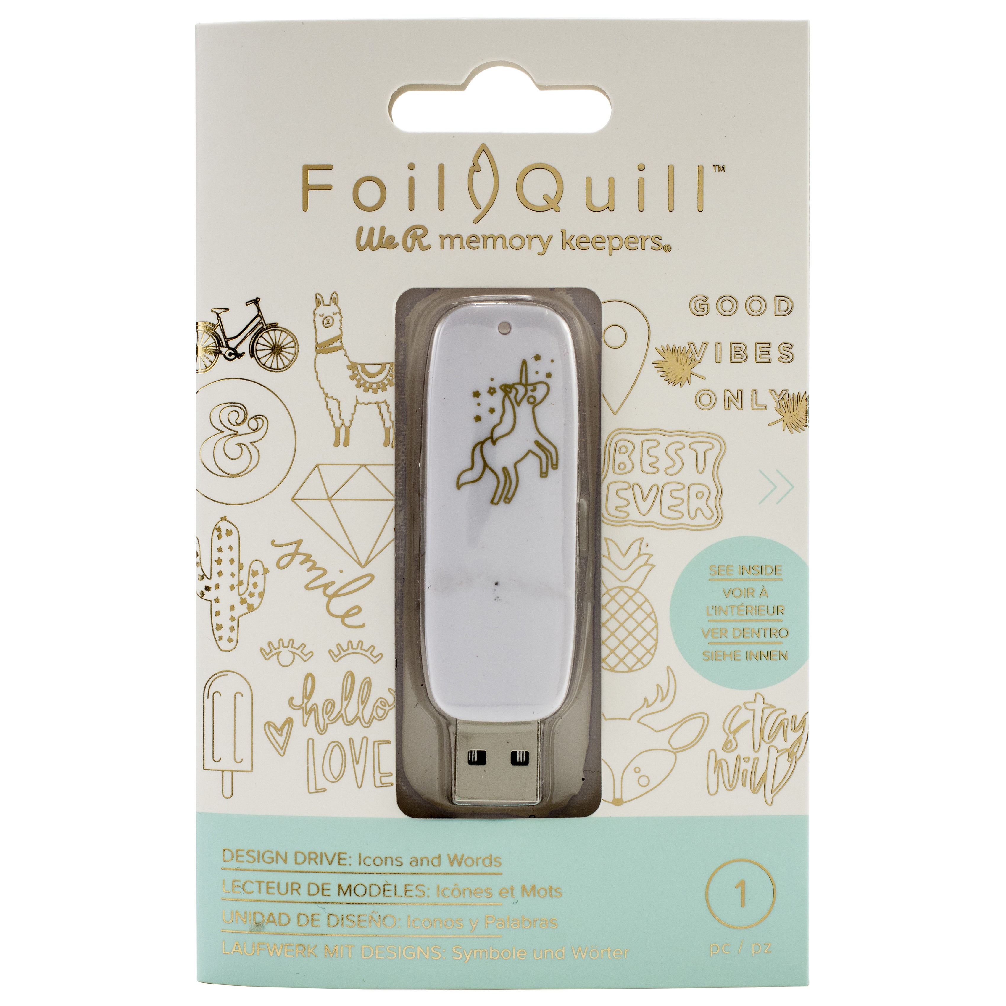 We R Makers Foil Quill USB Artwork Drive - Icons & Words