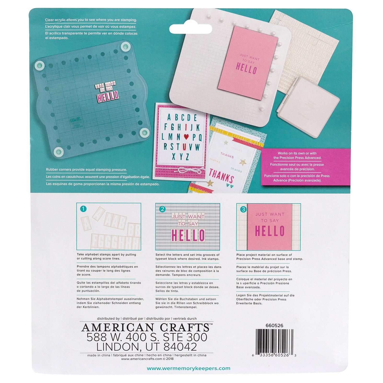 We R Makers Typeset Stamping Block with 2 Letter Sets