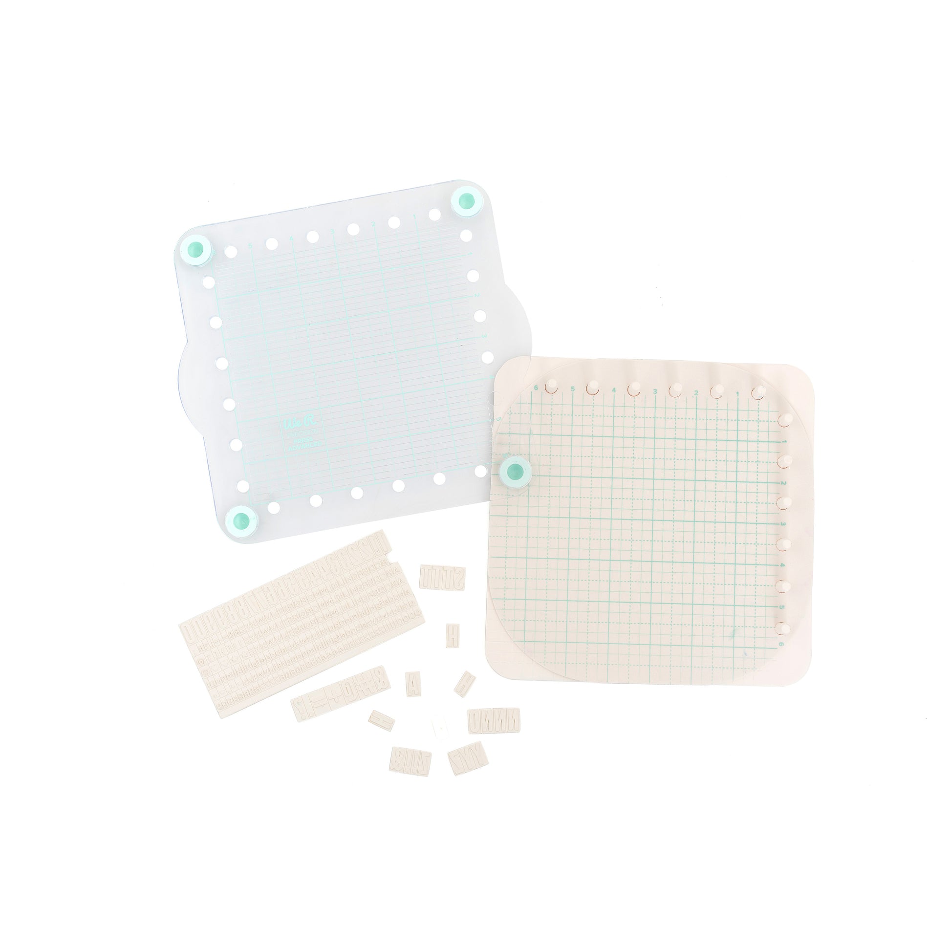 We R Makers Typeset Stamping Block with 2 Letter Sets