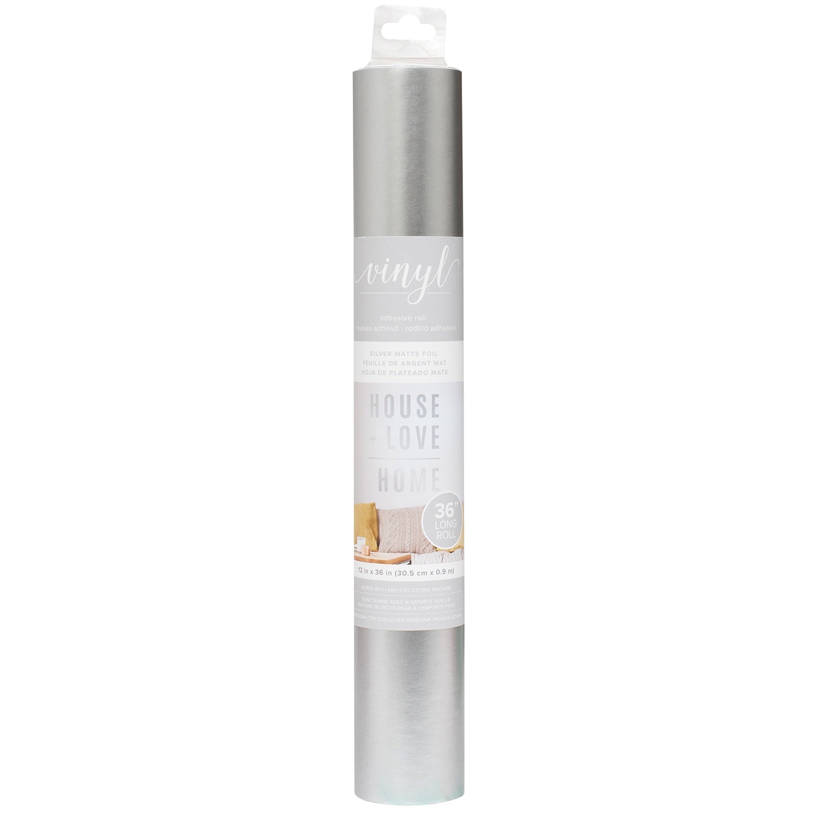 American Crafts Matte Foil Adhesive Vinyl Roll 12"X36" - Silver
