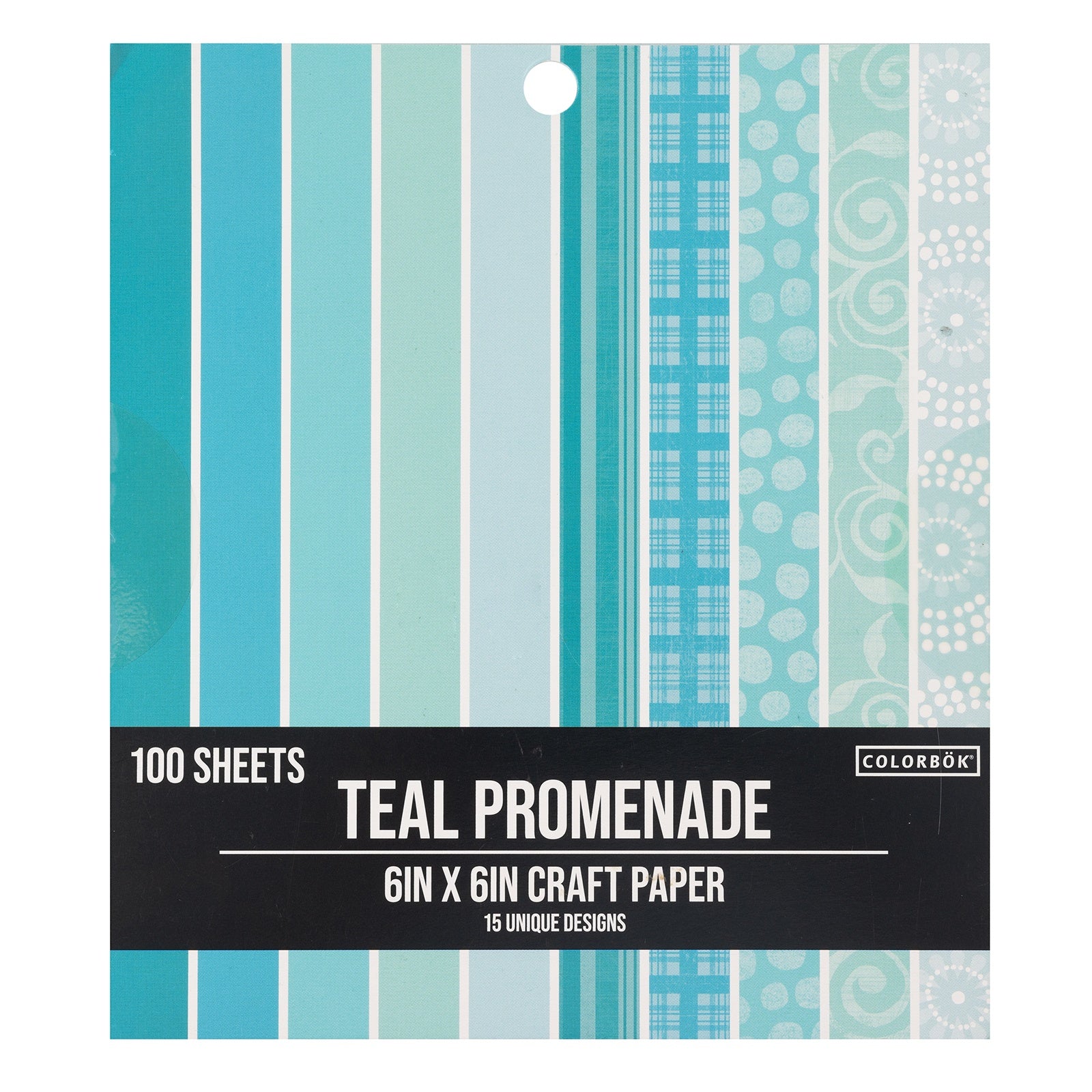 Colorbok Teal Promenade 6x6" Craft Paper Pack