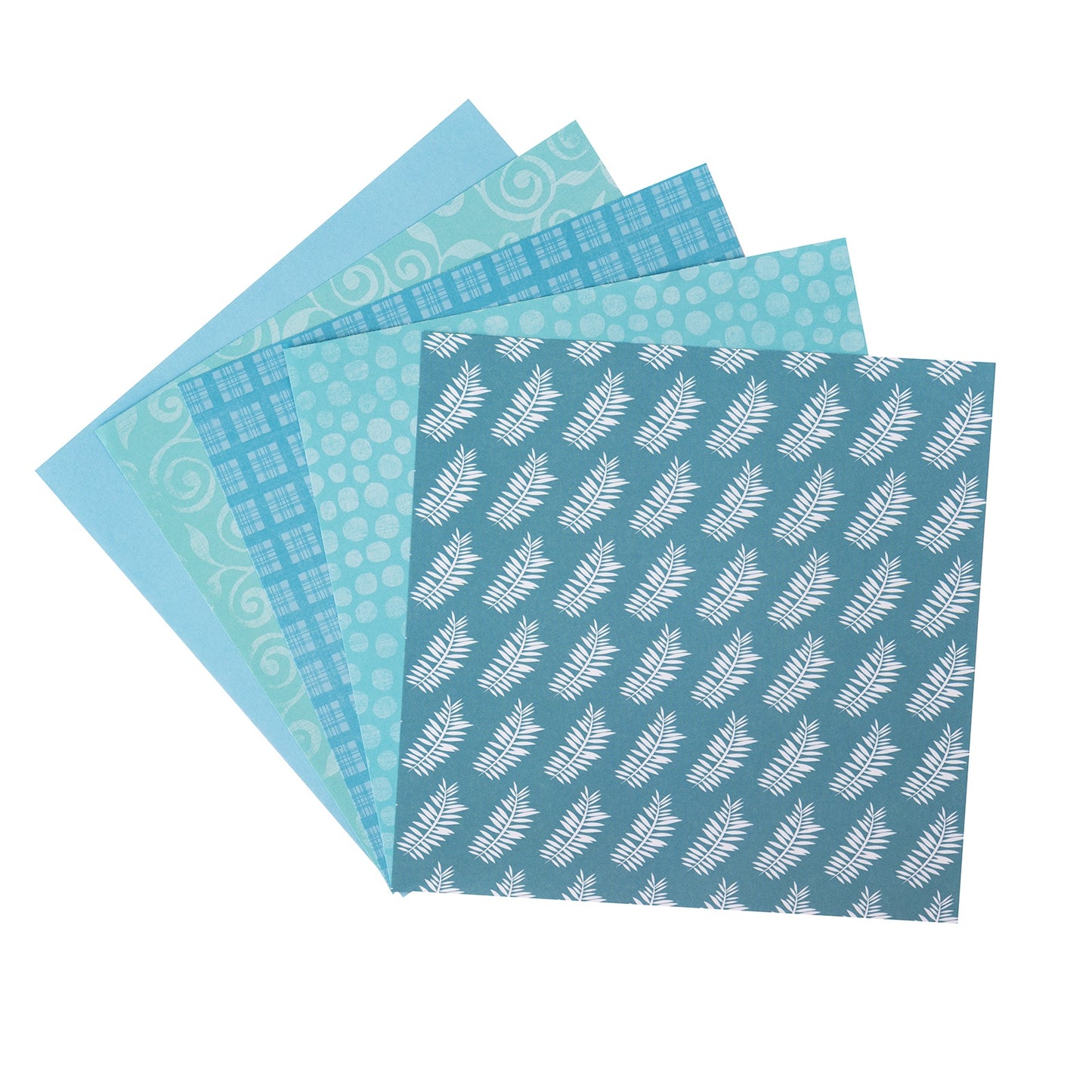 Colorbok Single-Sided Printed Cardstock 6"X6" 100/Pkg-Teal Promenade, 10 Designs/10 Each