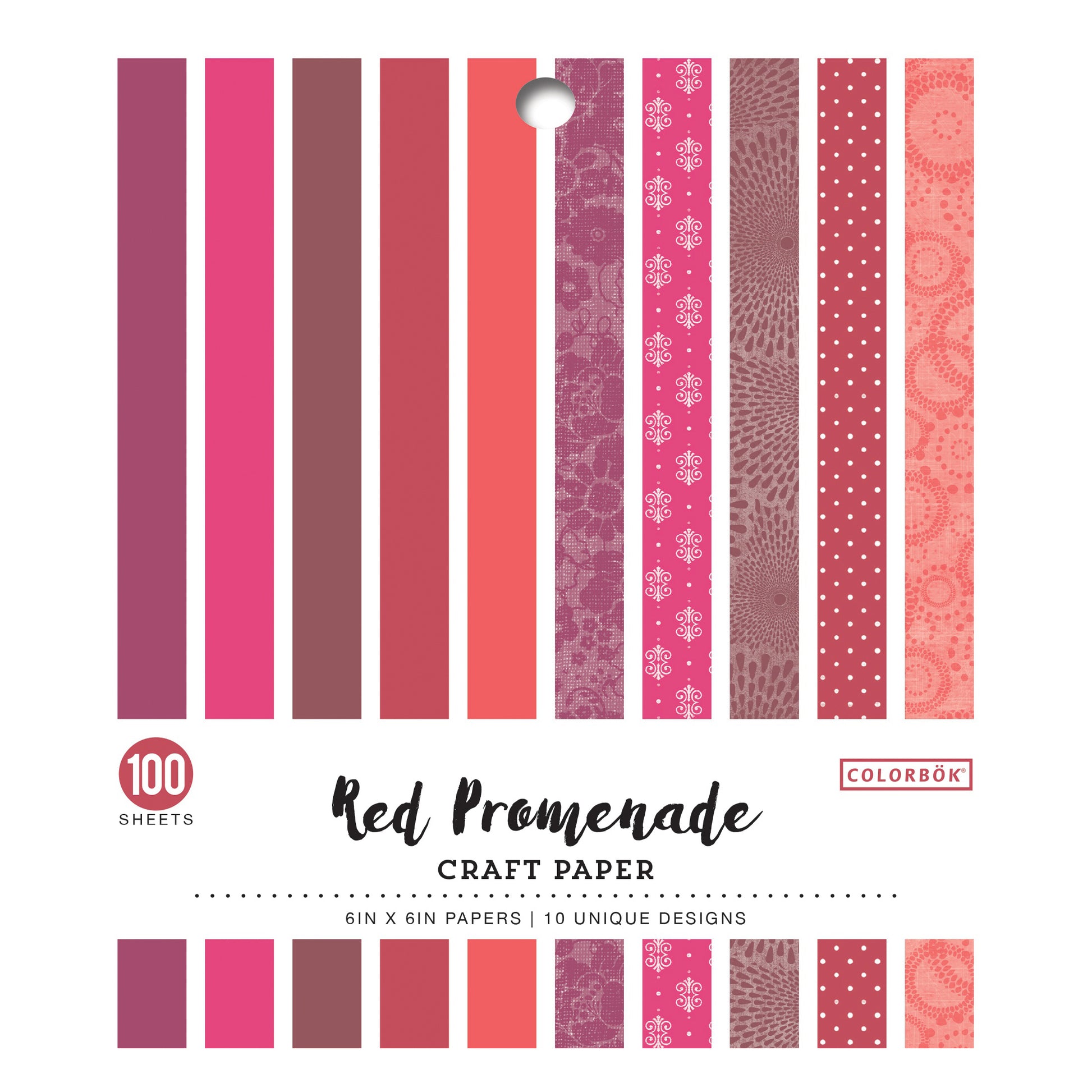 Colorbok Red Promenade 6x6" Craft Paper Pack