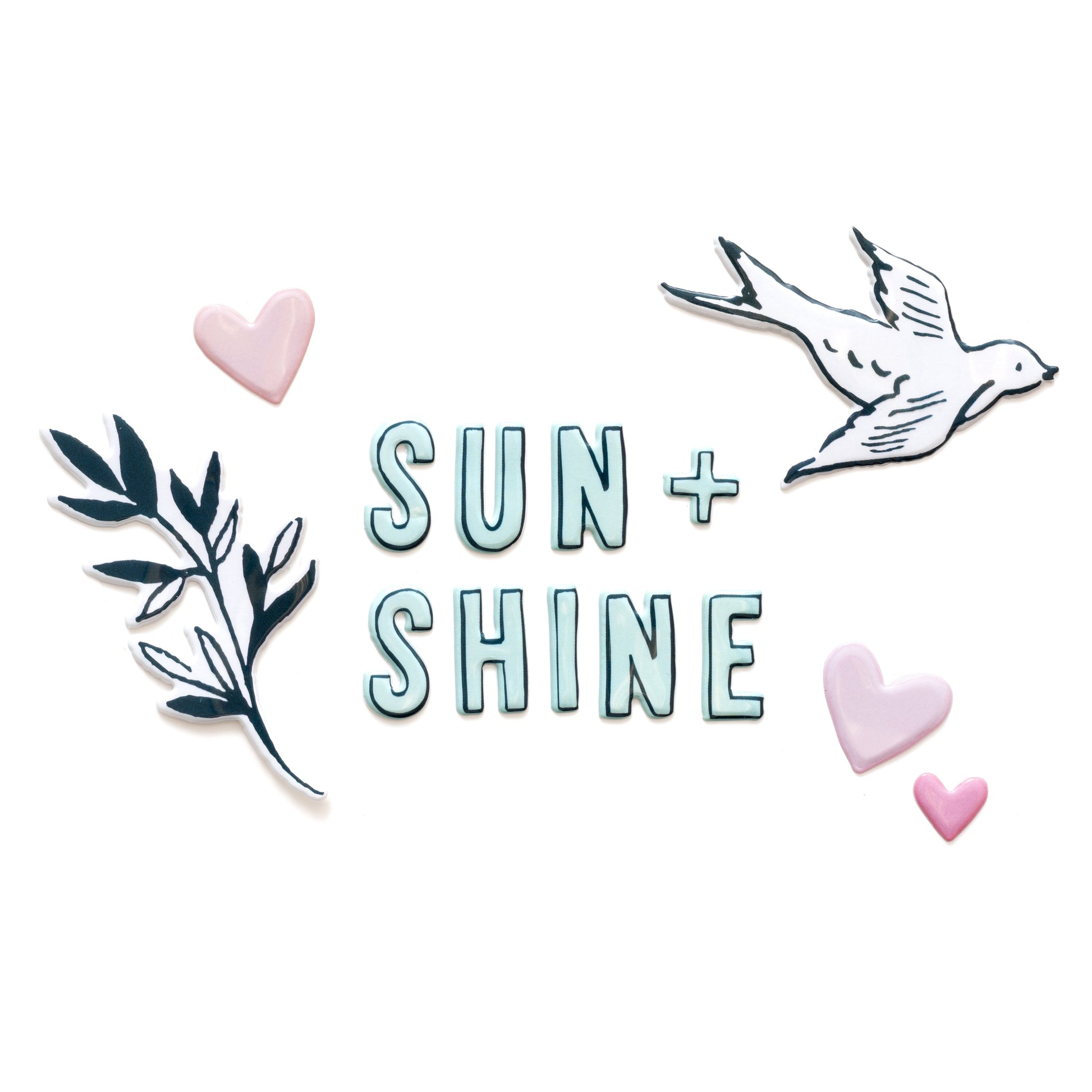 Maggie Holmes Sunny Days Thickers Summertime Phrases & Icons Stickers, 65 pcs
