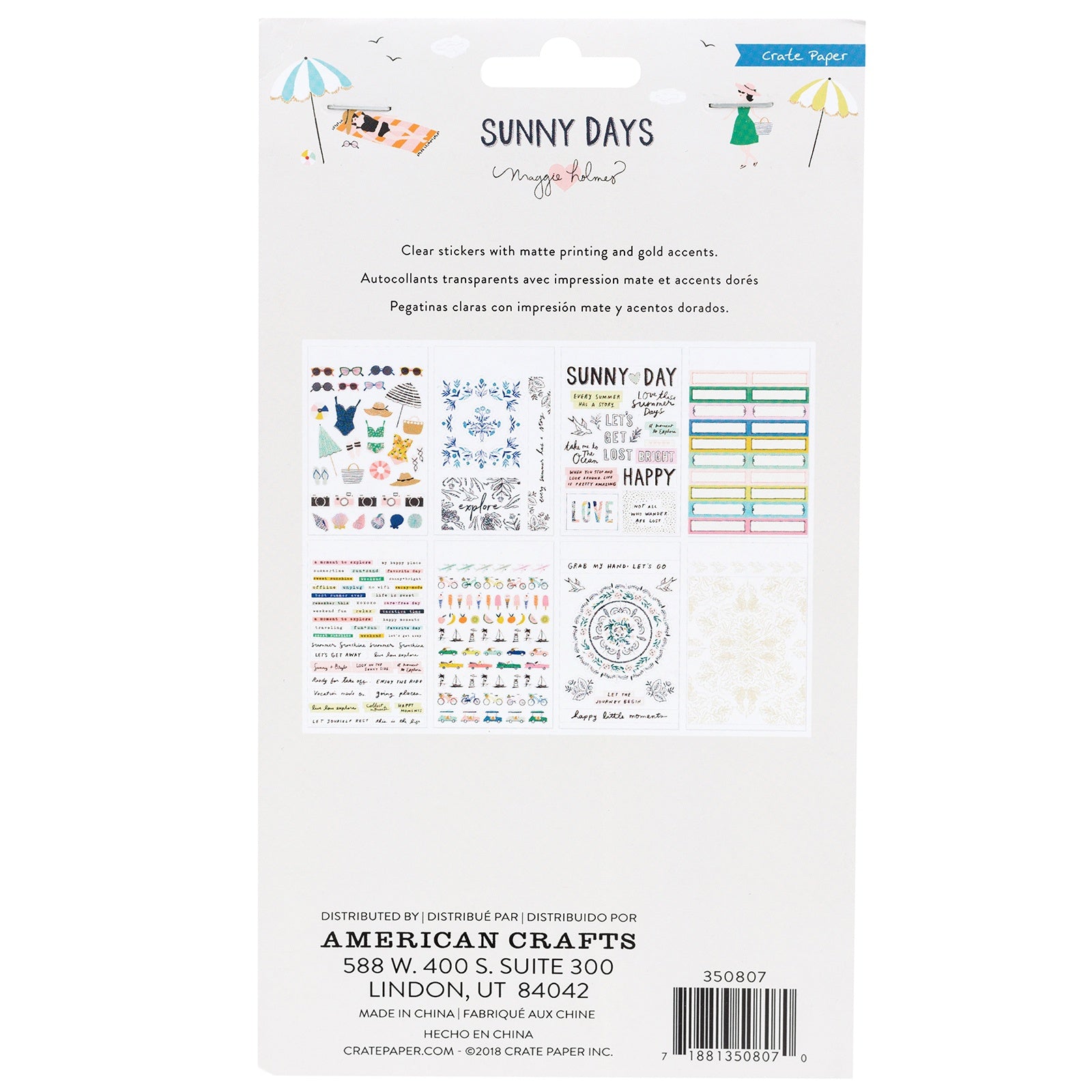 Maggie Holmes Sunny Days Icons & Phrases Sticker Book with Foiled Accents