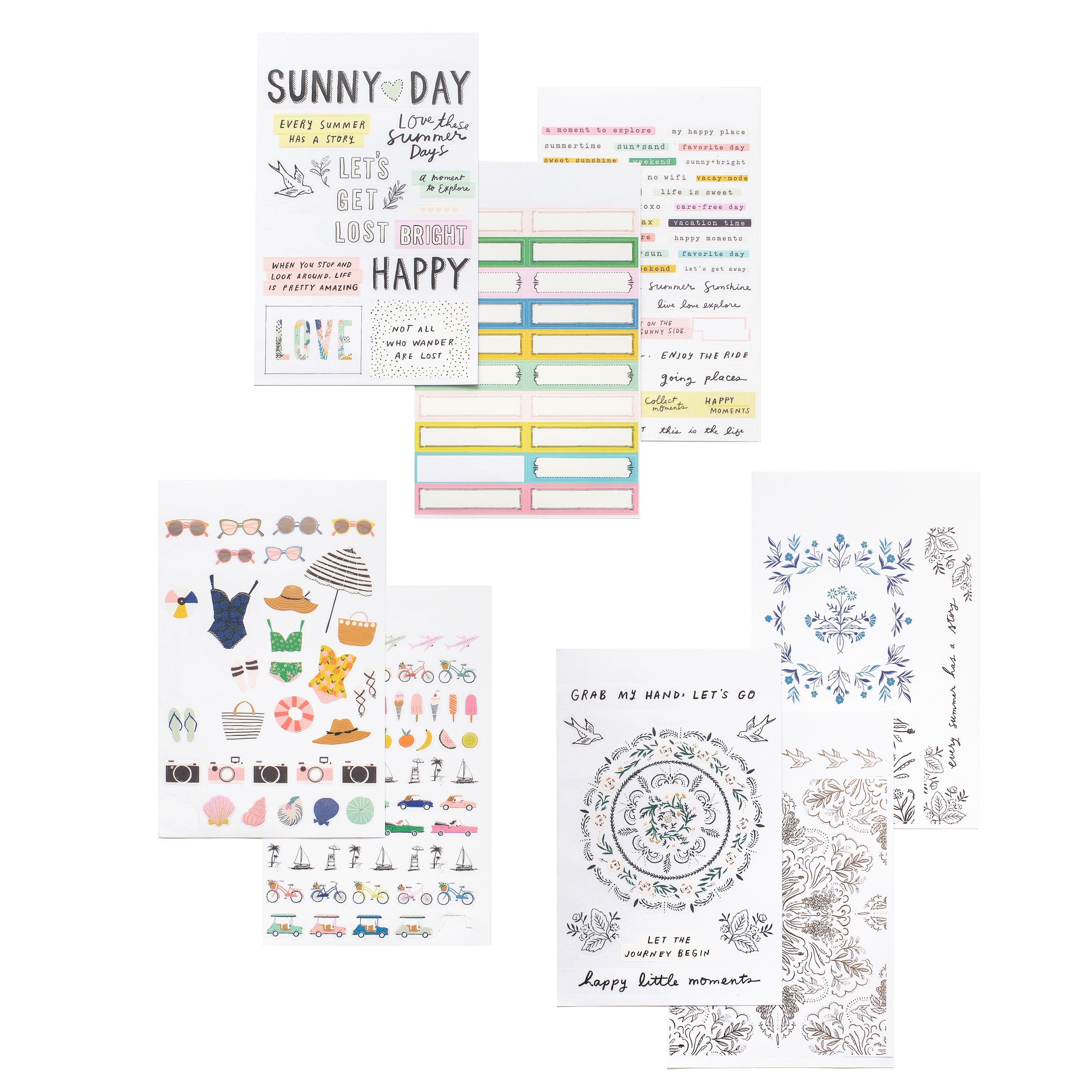 Maggie Holmes Sunny Days Icons & Phrases Sticker Book with Foiled Accents