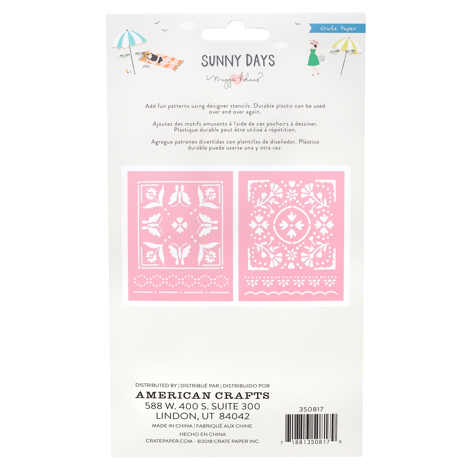 Maggie Holmes Sunny Days Floral Stencils, 2 pack