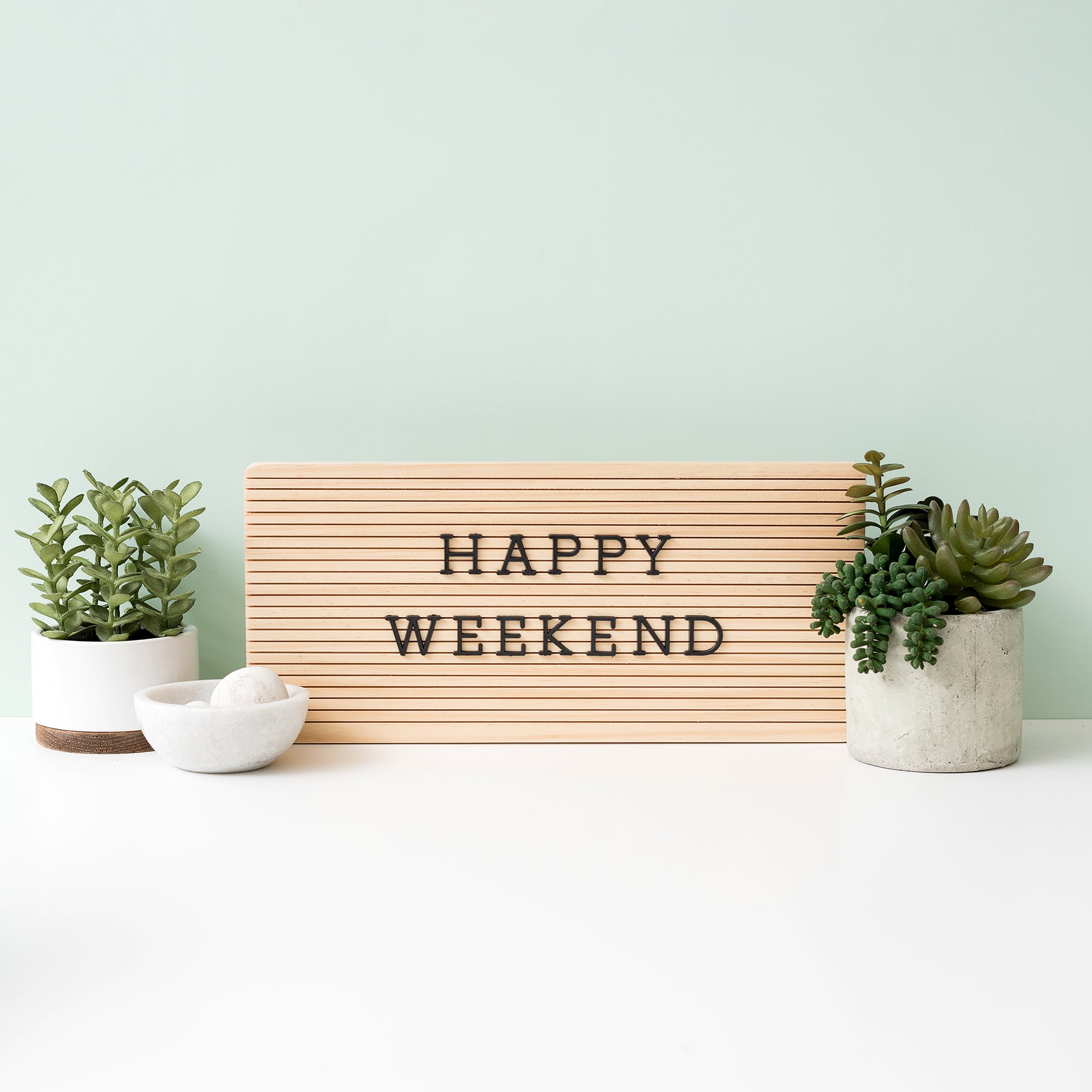 Frameless Light Wood DCWV Letterboard with Black Letters - 15x7"