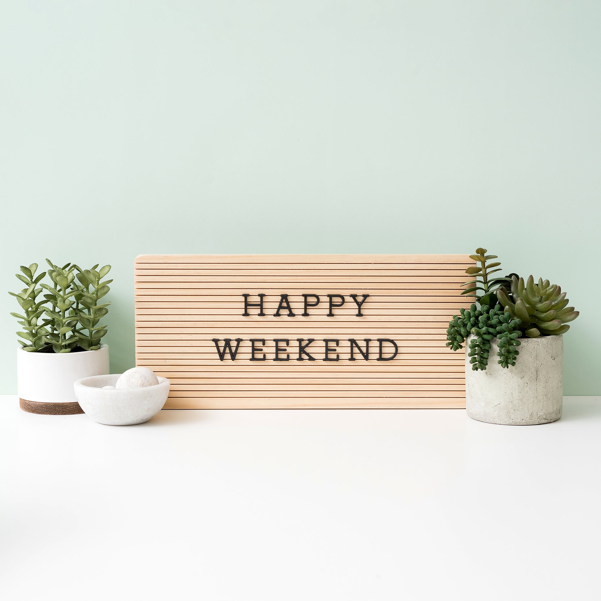 Frameless Light Wood DCWV Letterboard with Black Letters - 15x7"