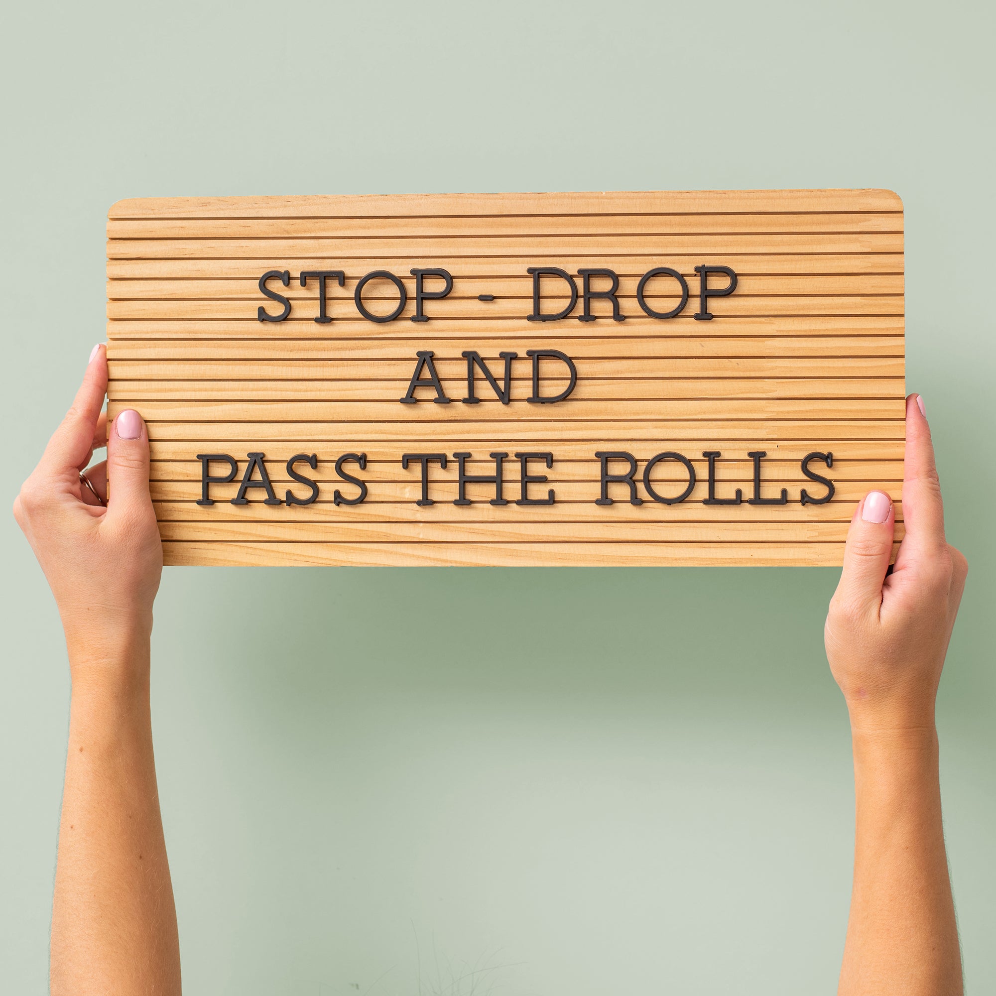 Frameless Light Wood DCWV Letterboard with Black Letters - 15x7"