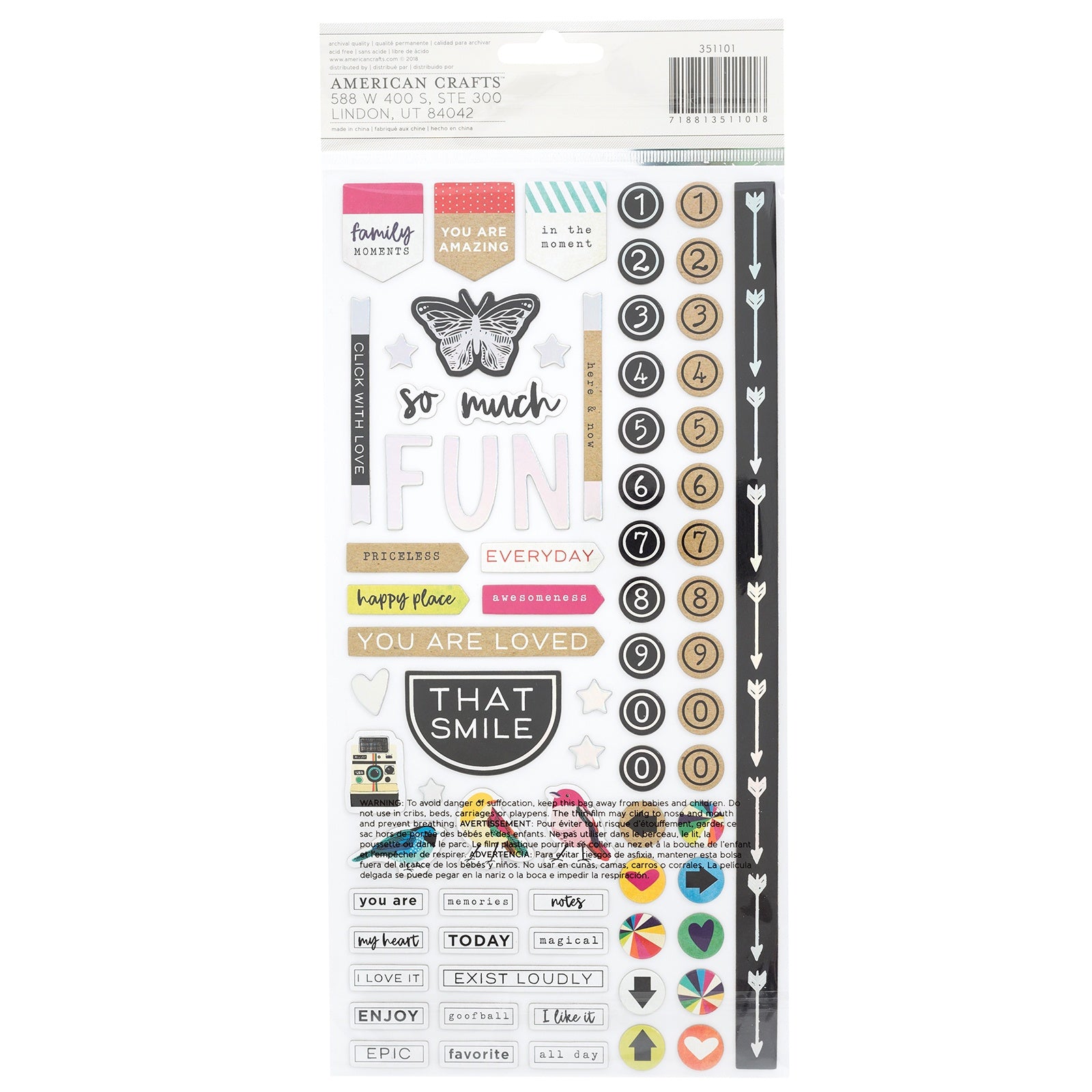 Vicki Boutin Color Kaleidoscope Thickers - Hello Friend Phrase/Silver Chipboard, 121pcs