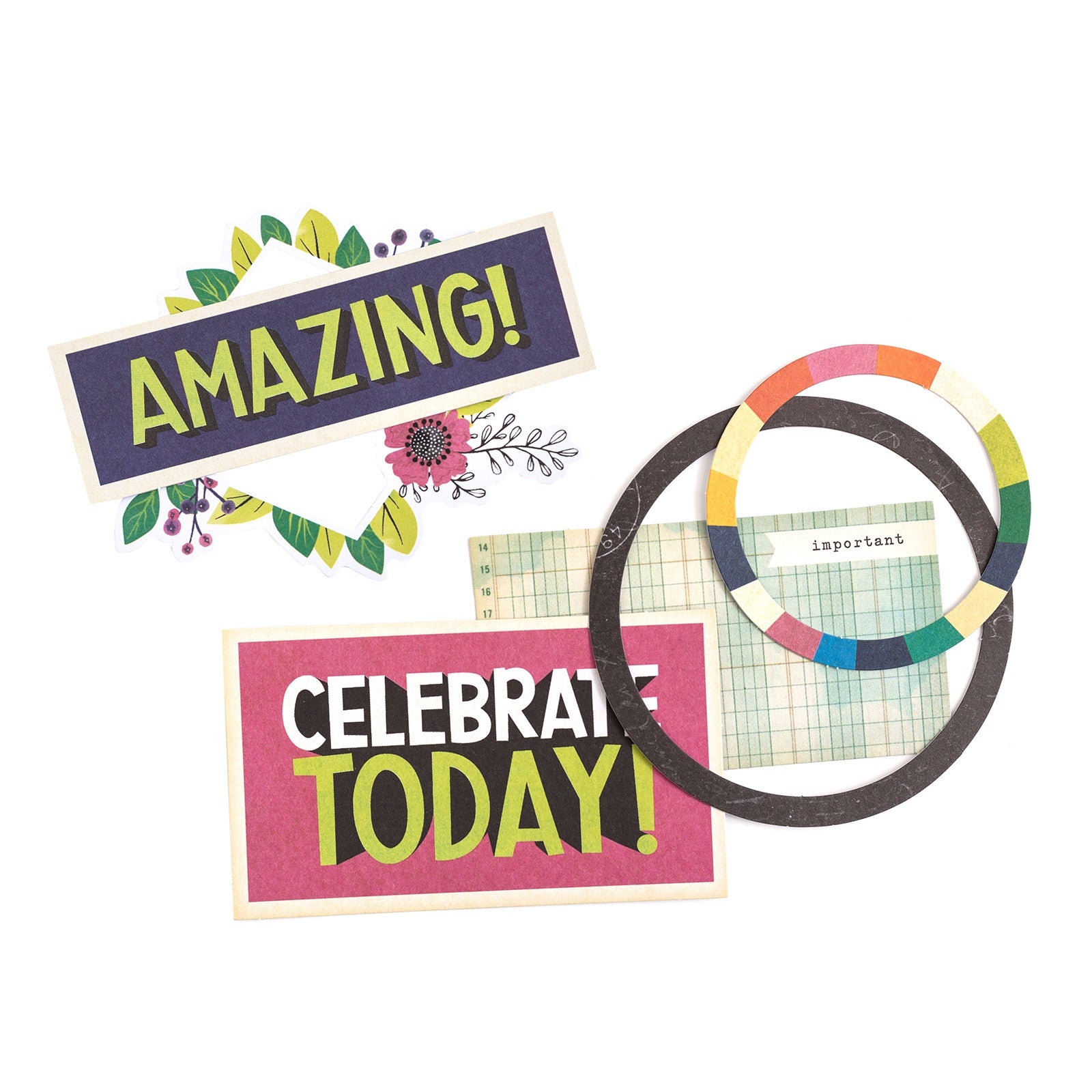 Vicki Boutin Color Kaleidoscope Ephemera Die-Cuts 50 Pack-Cardstock Frames & Journaling