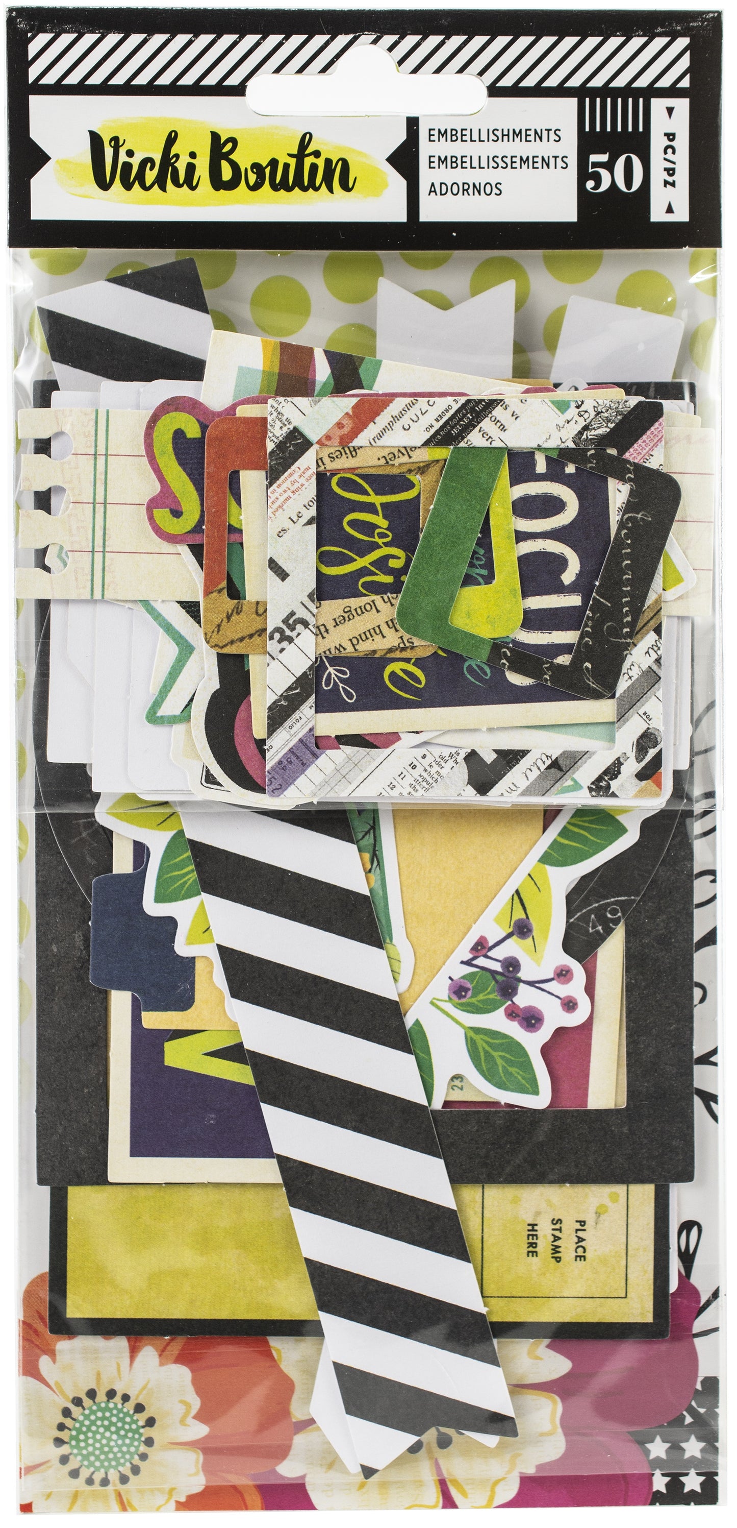 Vicki Boutin Color Kaleidoscope Ephemera Die-Cuts 50/Pkg-Cardstock Frames & Journaling