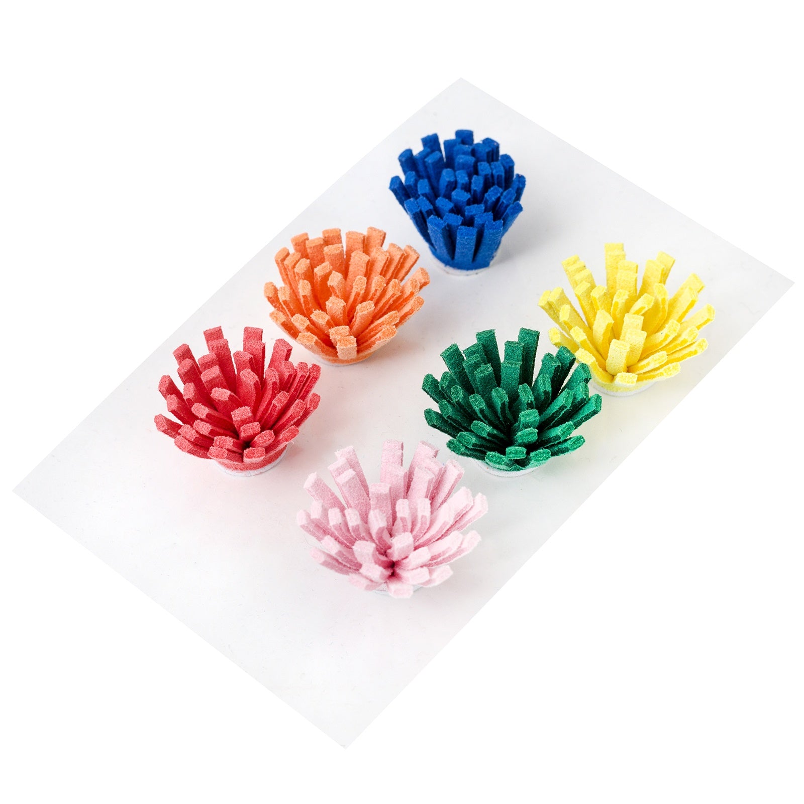 Amy Tangerine Stay Sweet Stickers - Faux Suede Flowers, 6 pack