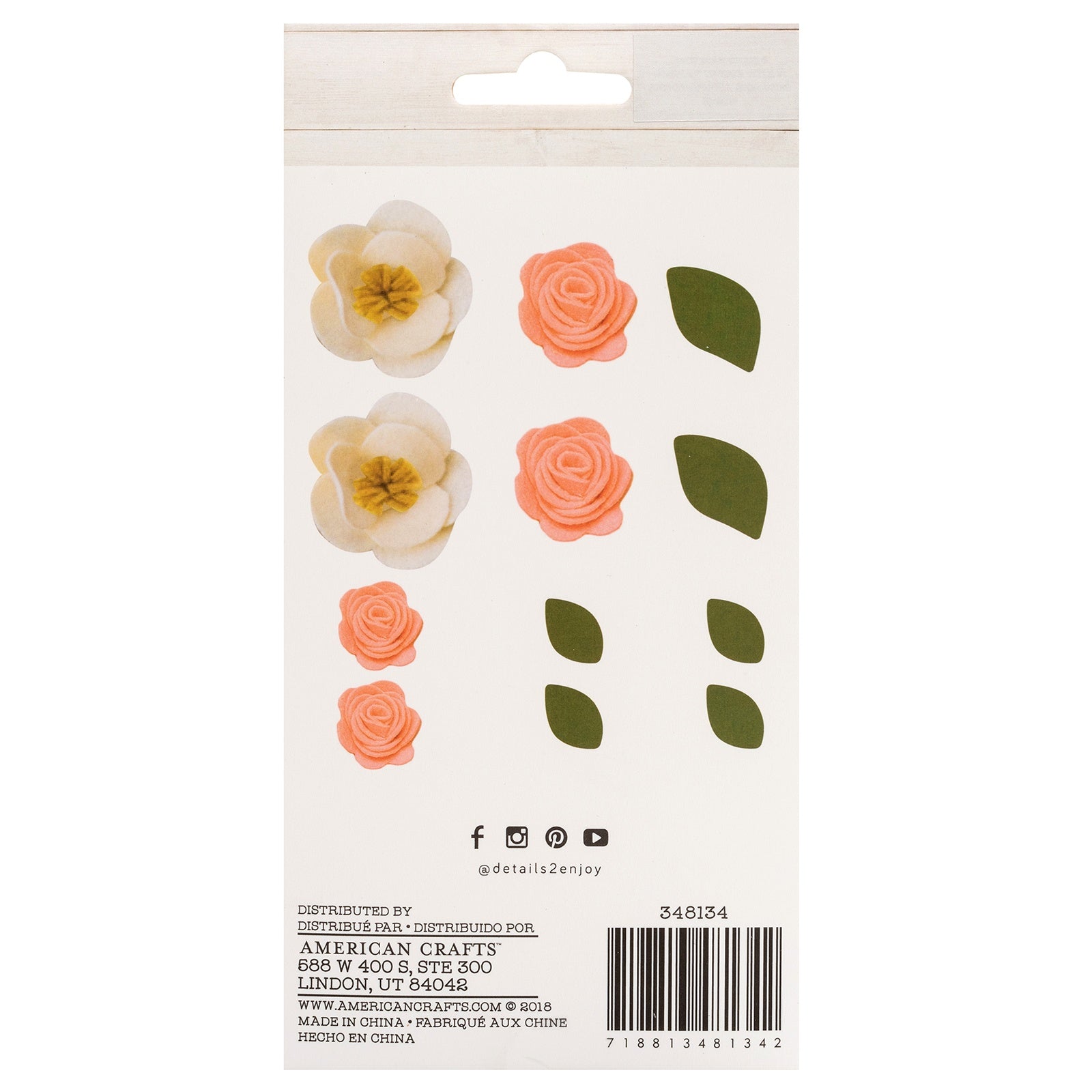 American Crafts Pocket Frames Felt Flowers 12 pack - Style #1