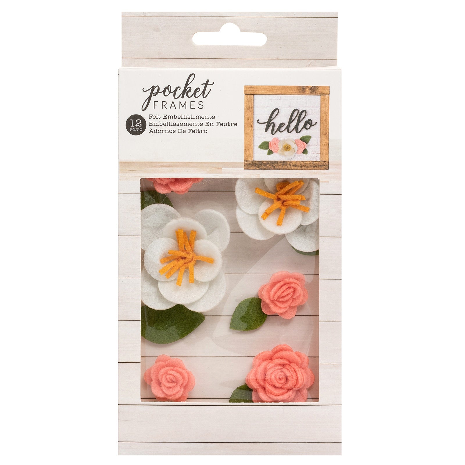 American Crafts Pocket Frames Felt Flowers 12 pack - Style #1