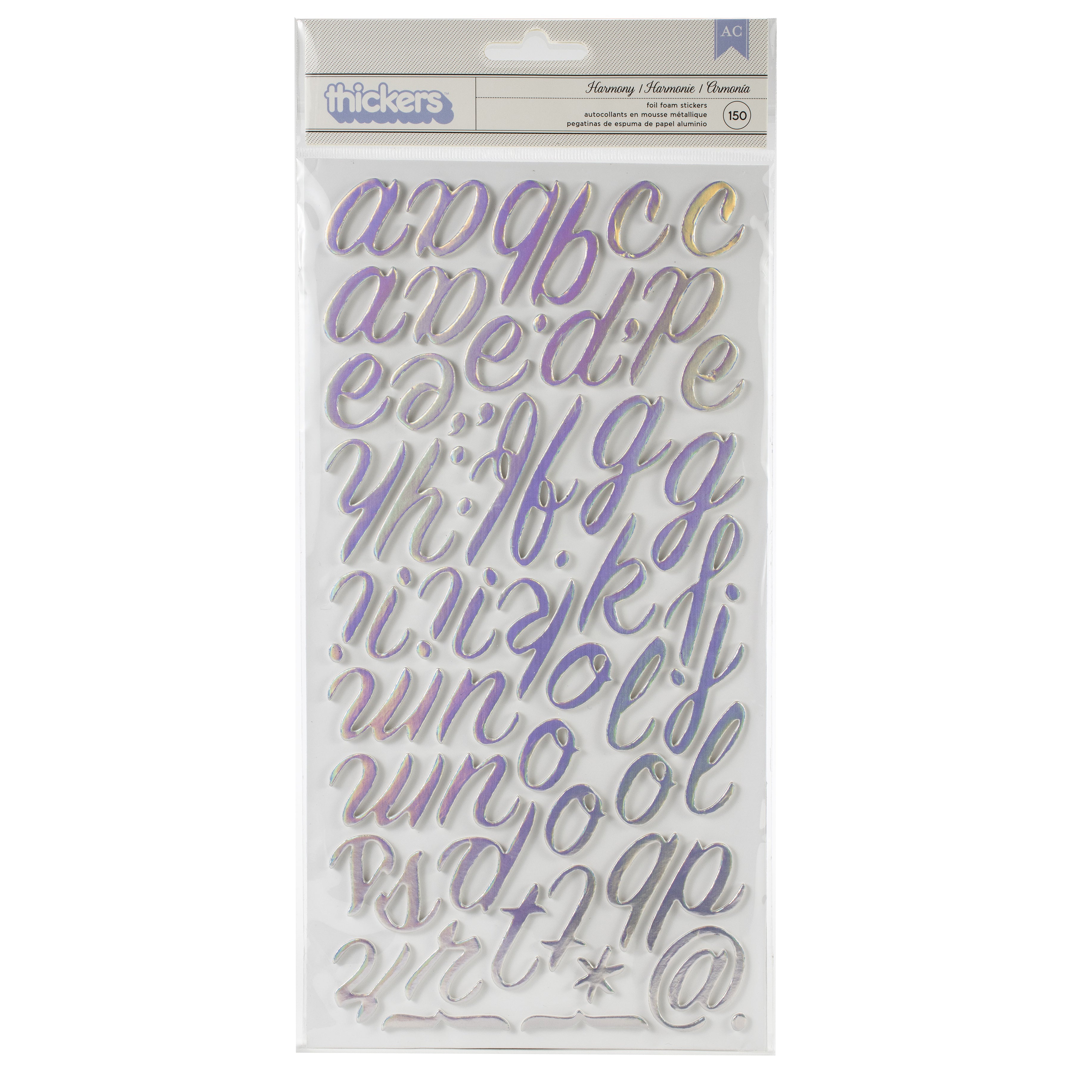 Thickers Alphabet Stickers with Iridescent Foil - Harmony, 150pcs