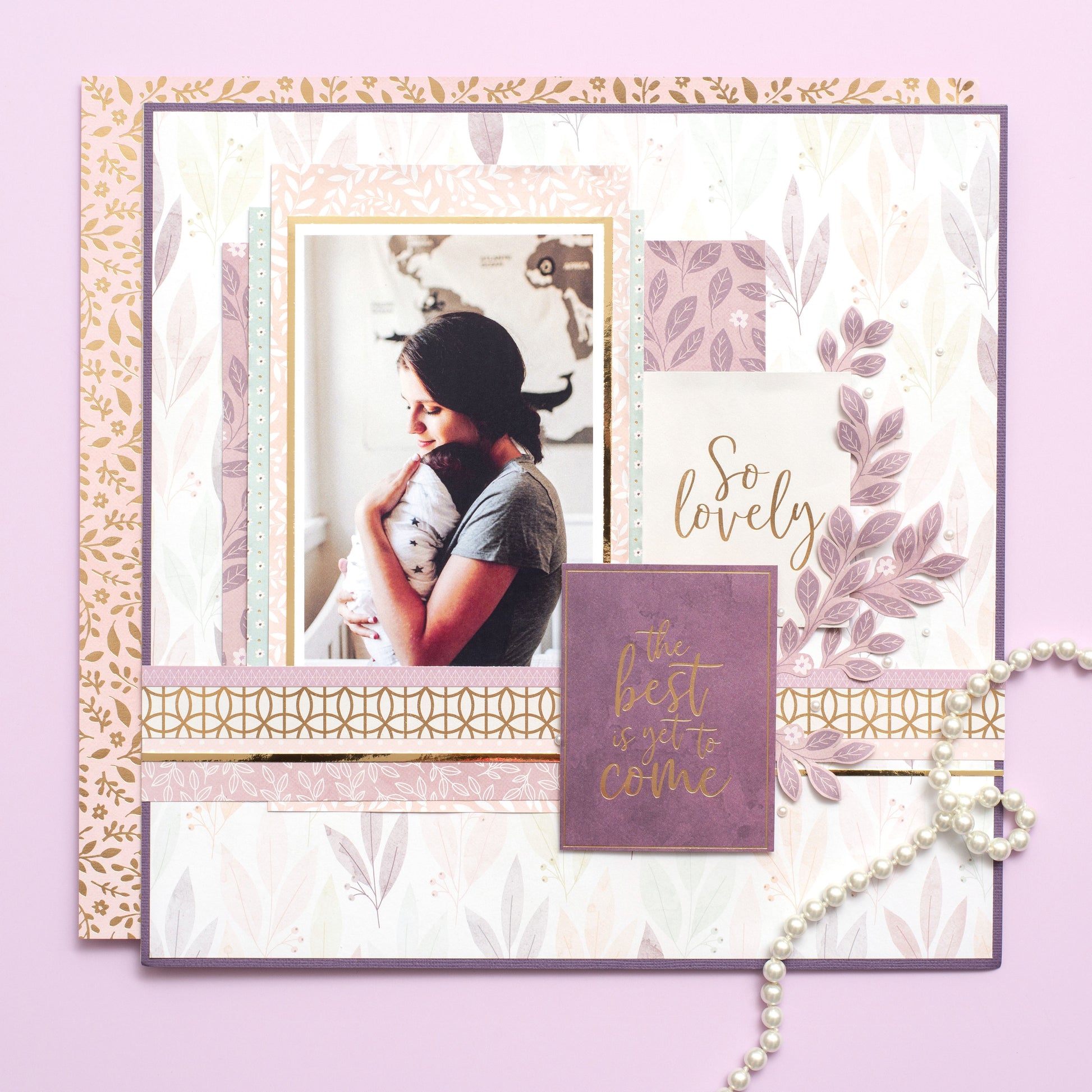 DCWV Double-Sided 12x12" Cardstock Stack - Subtle & Sophisticated, with Gold Foil