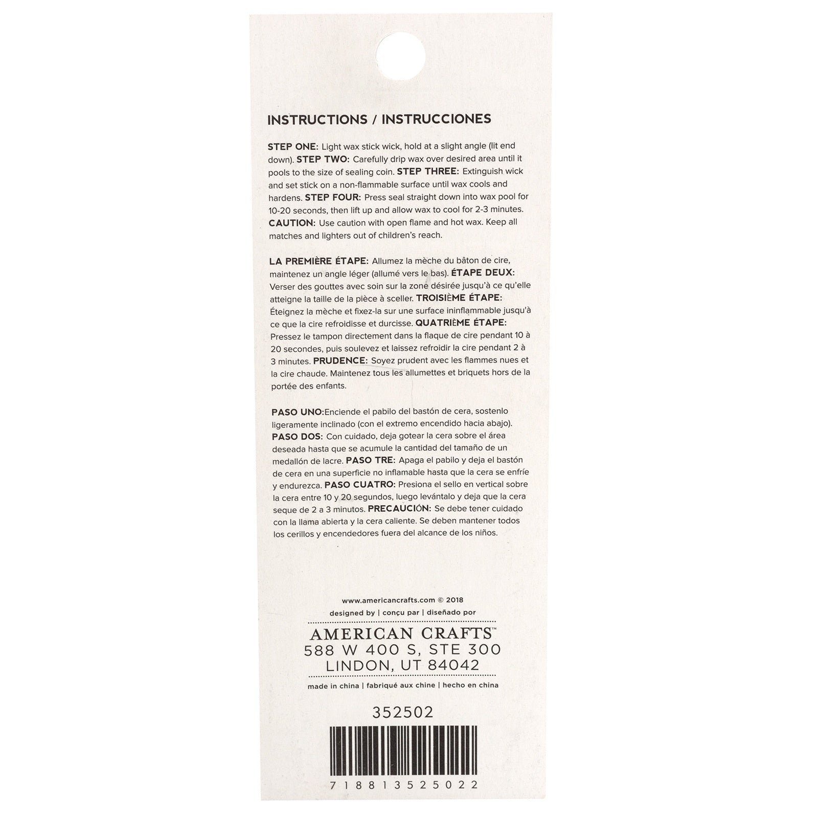 American Crafts S.W.A.K. Wax Seals Set - White, Silver & Black