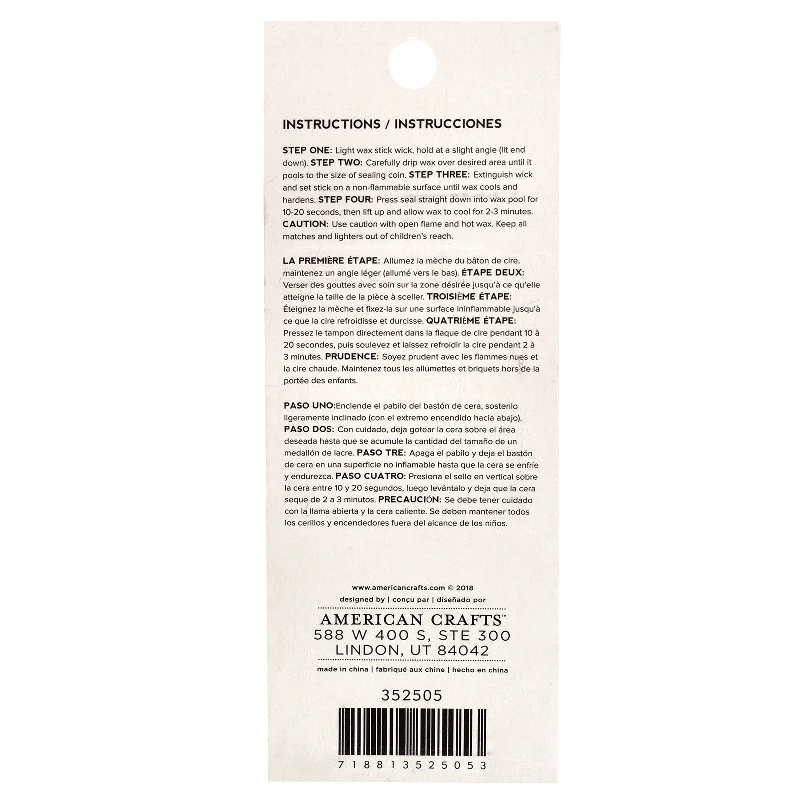 American Crafts S.W.A.K. Wax Seals - Green, Red & Pink,  3 Pack