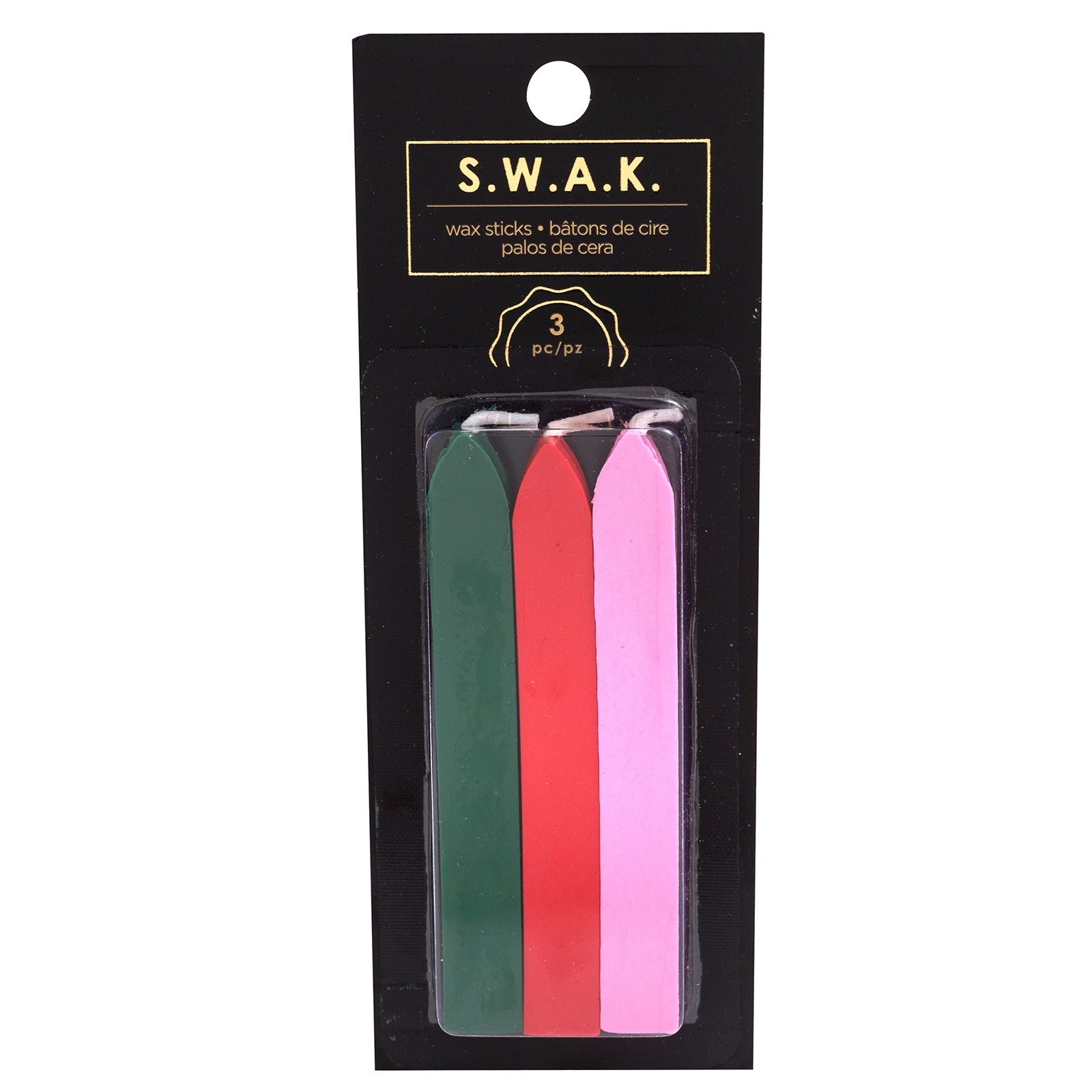American Crafts S.W.A.K. Wax Seals - Green, Red & Pink,  3 Pack