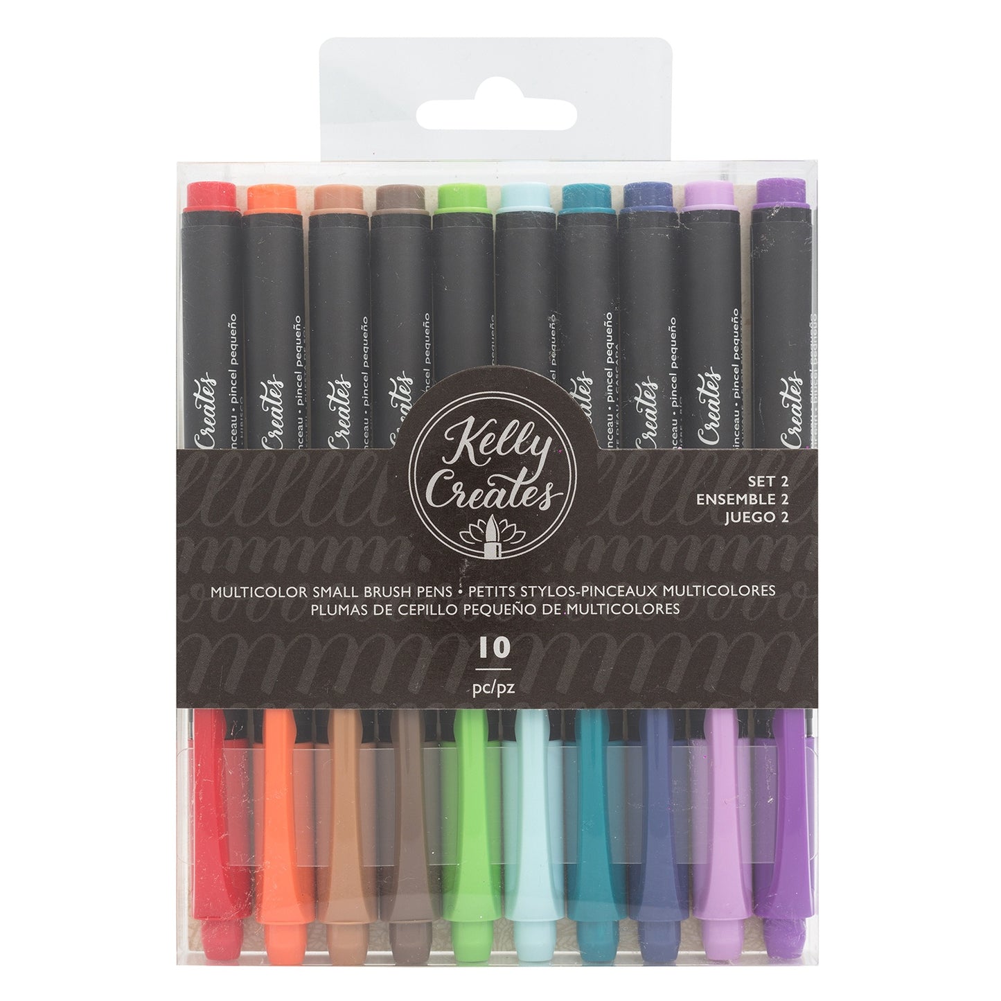 Kelly Creates Small Brush Pens 10/Pkg-Multicolor Set 2