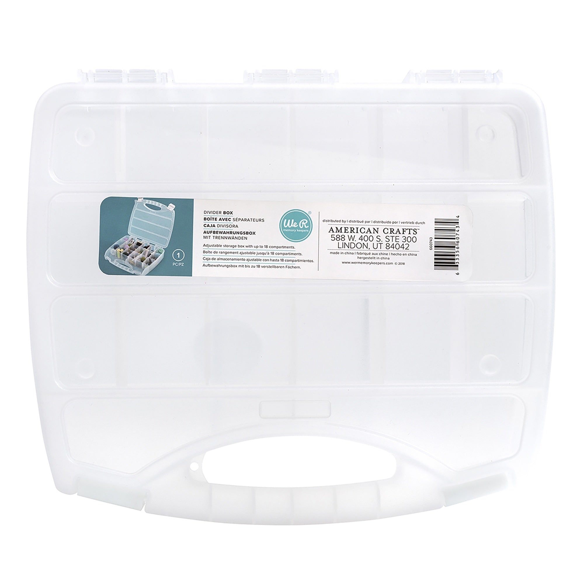 We R Makers Translucent Plastic Divider Box Storage Case
