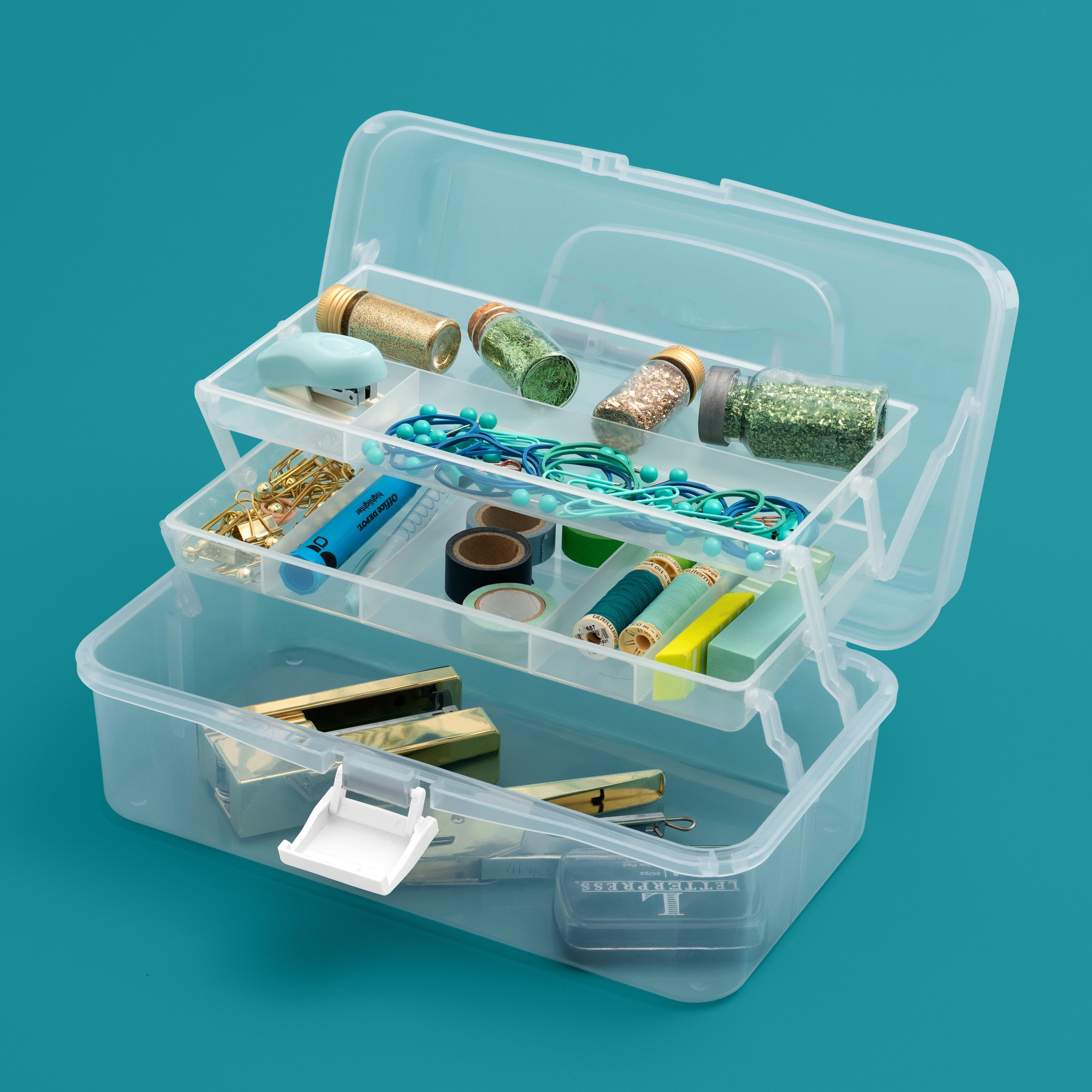 craft tackle storage box We R Craft Tool Box Translucent Plastic Storage