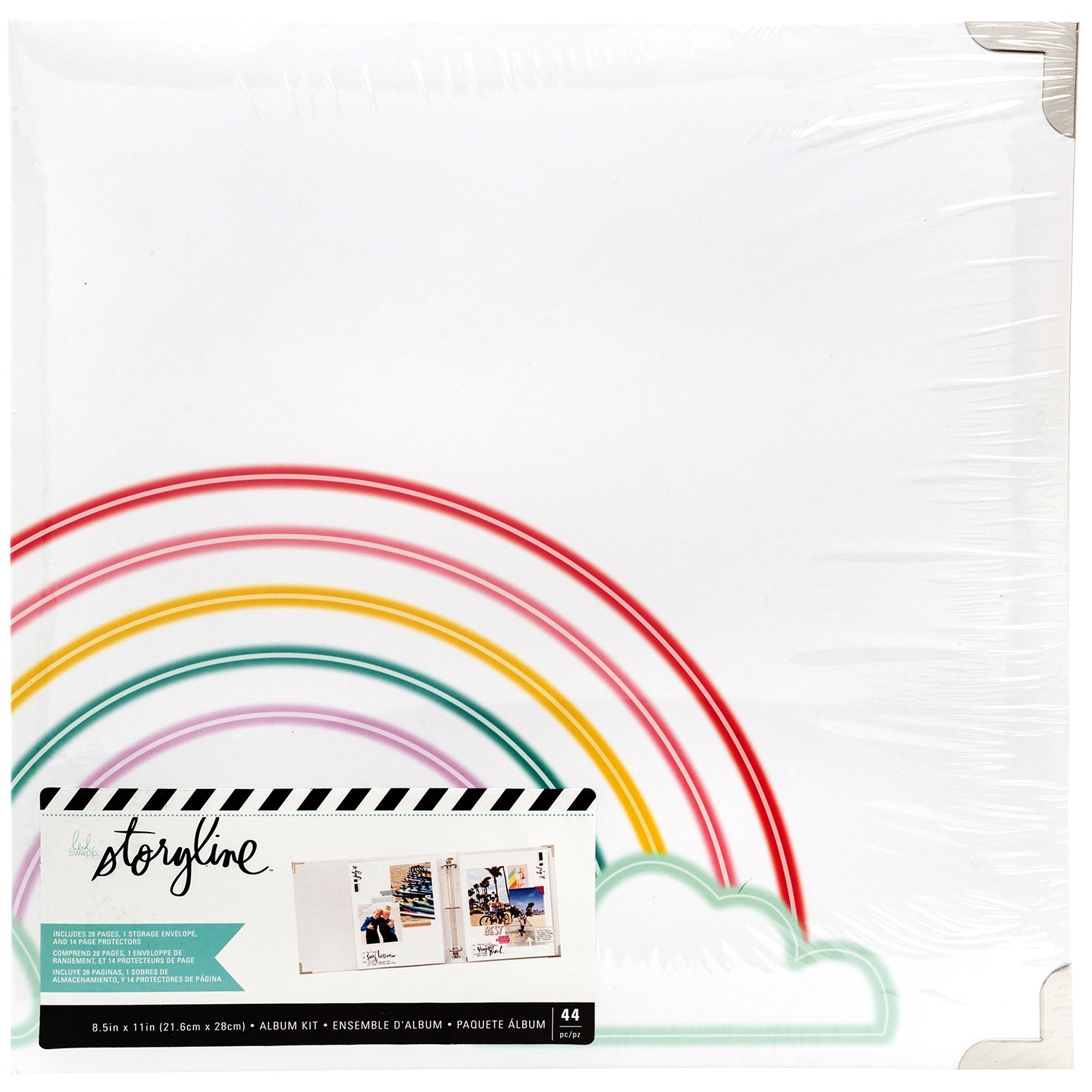 Heidi Swapp Storyline 3 D-Ring Album 8.5x11"-Rainbow