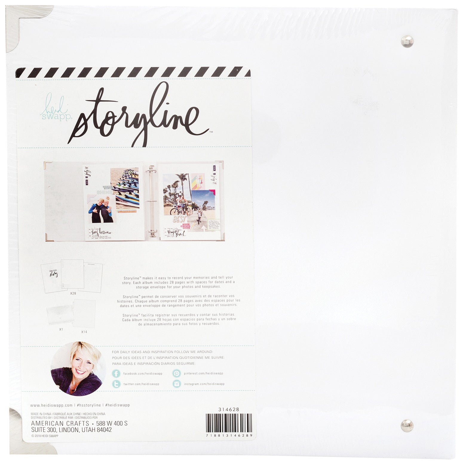 Heidi Swapp Storyline 3 D-Ring Album 8.5x11"-Rainbow